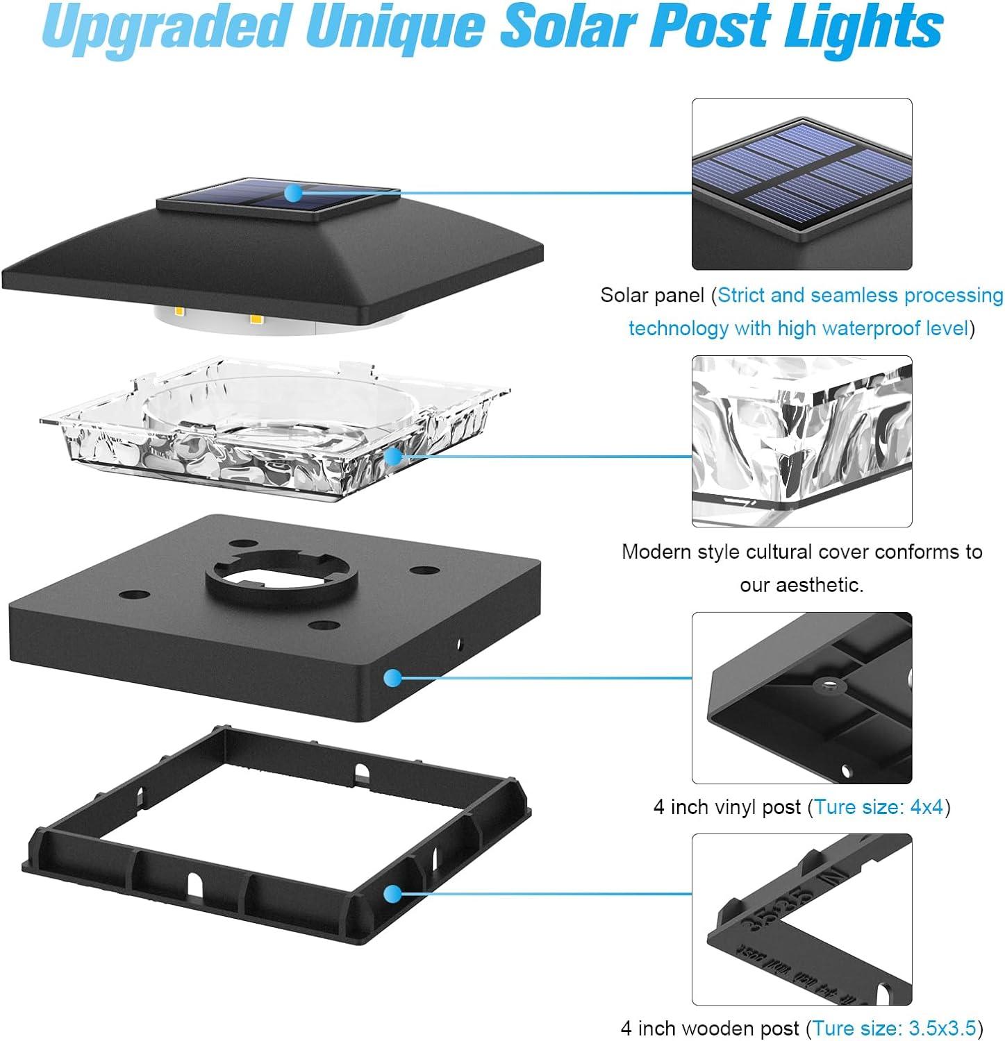 Black Solar LED Post Cap Lights Multipack for 4x4 Posts