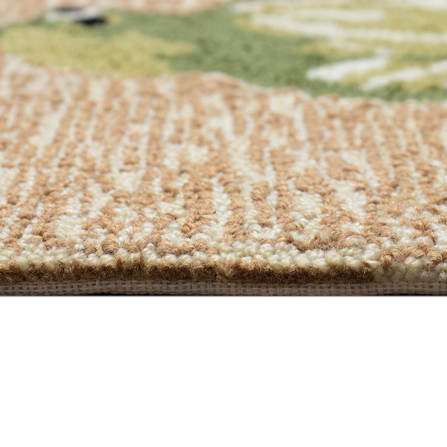 DBK Transitional  Frontporch Birds Indoor/Outdoor Red/Blue/Green Area Rug