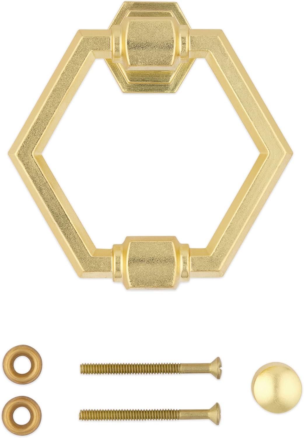 National Hardware N336-708 Powell Door Knocker, Brushed Gold