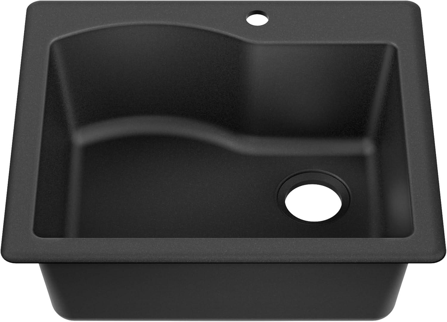 KRAUS Quarza™ 25" L Dual Mount Single Bowl Granite Kitchen Sink