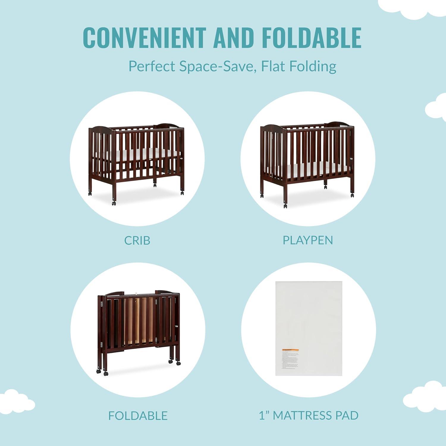 Dream On Me 2-in-1 Folding Portable Crib