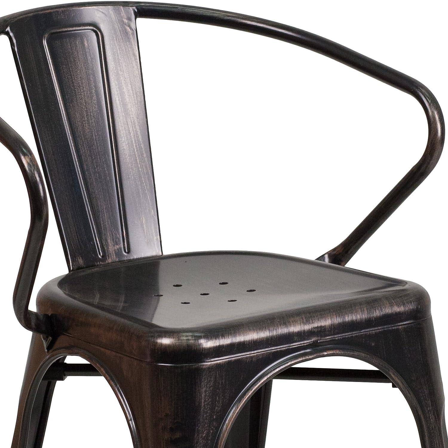 Flash Furniture Hucheson Metal Indoor-Outdoor Chair with Arms