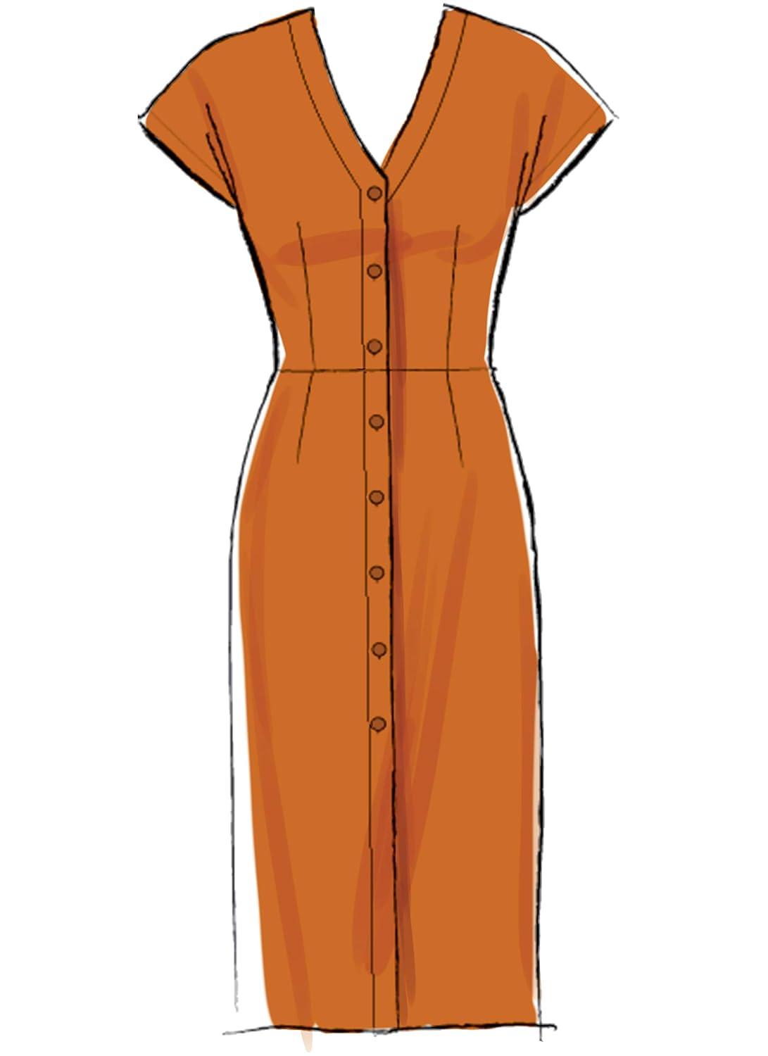 McCall's Patterns McCall's Women's Petite Belt and Button Up Dress, Sizes 6-14 Sewing Pattern, White