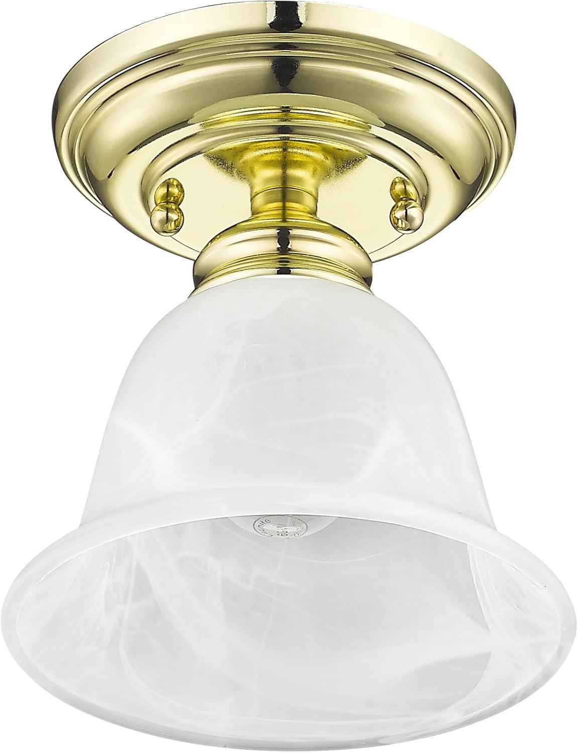 Livex Lighting Essex 1 - Light Flush Mount in  Polished Brass