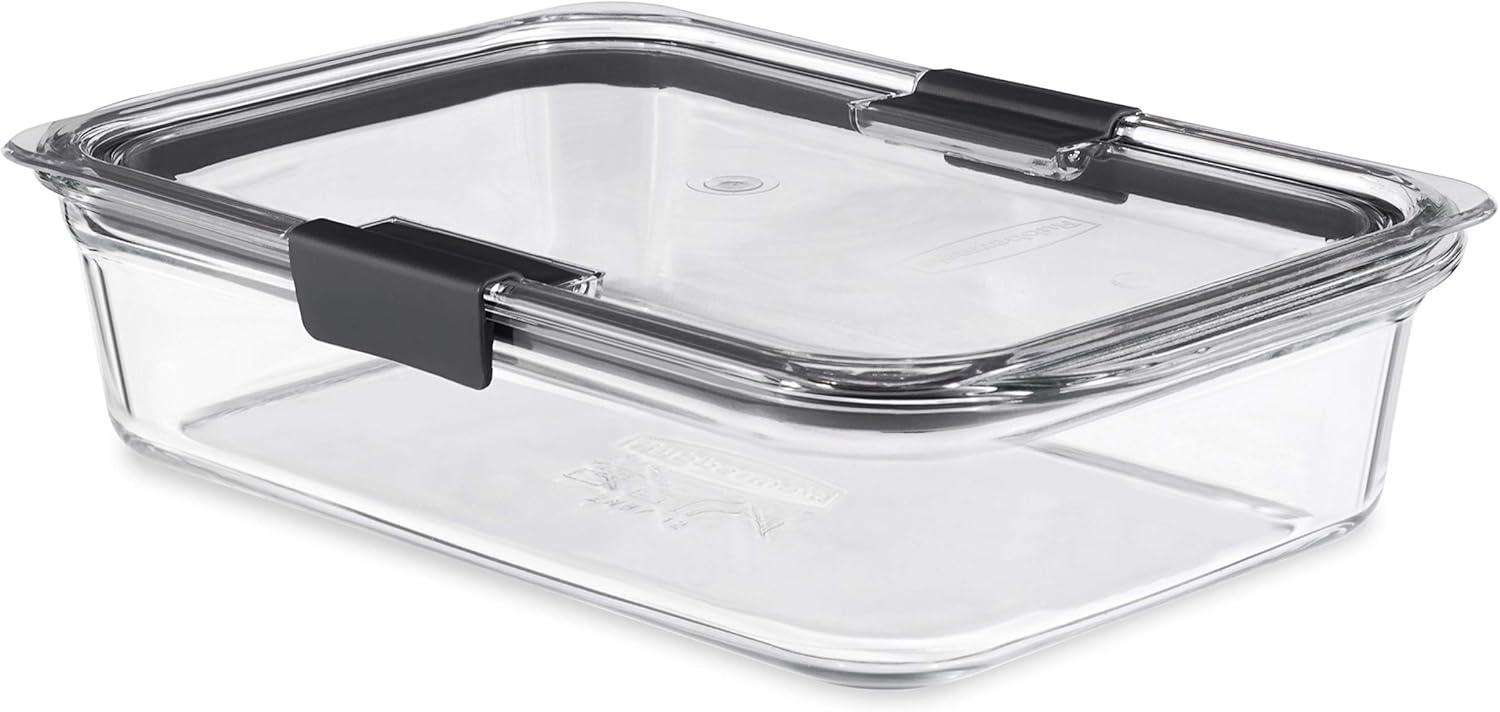 Brilliance 8-Cup Clear Glass Food Storage Container with Leak-Proof Lid