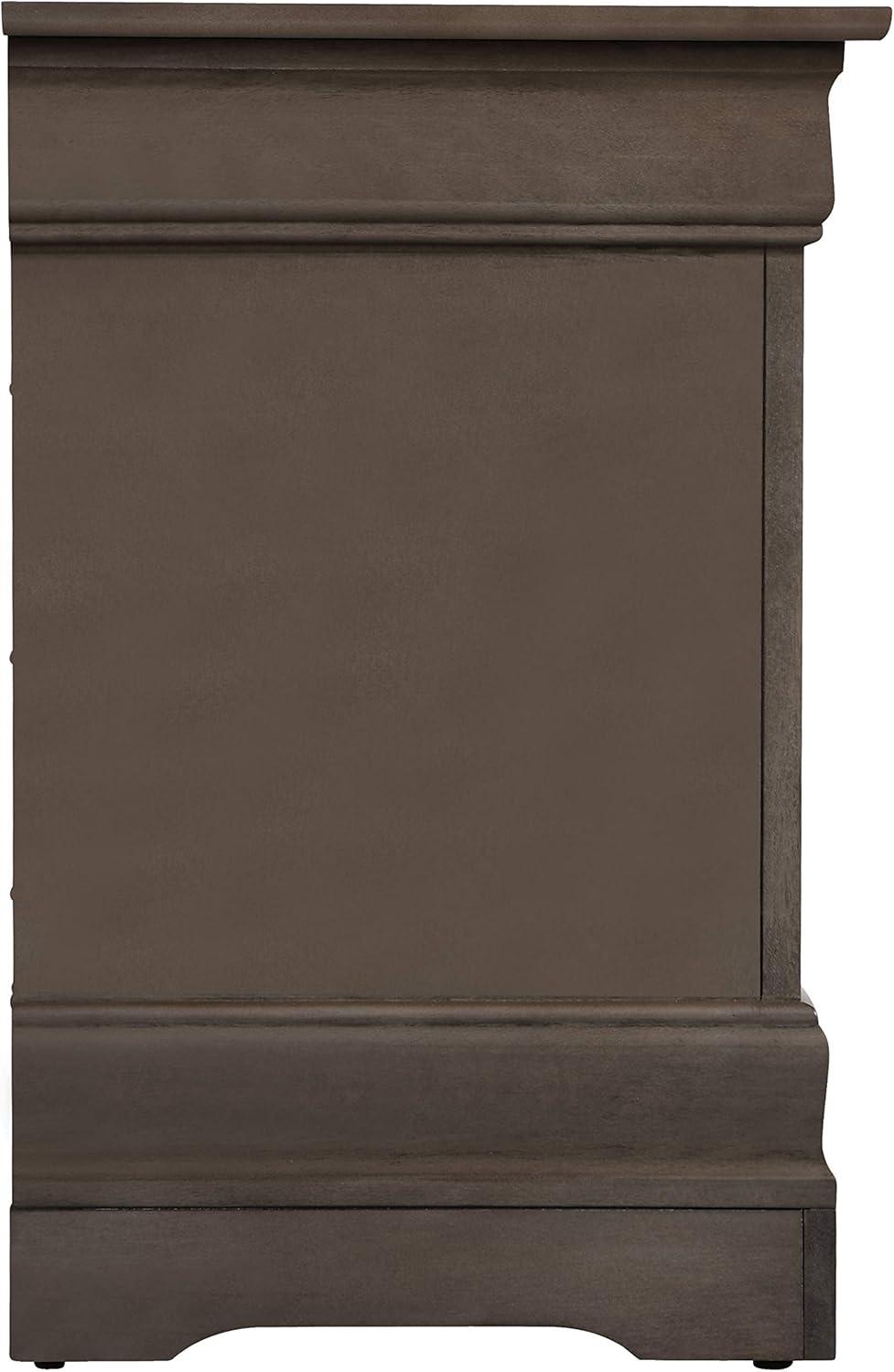 Transitional Gray Wood & Metal 2-Drawer Nightstand