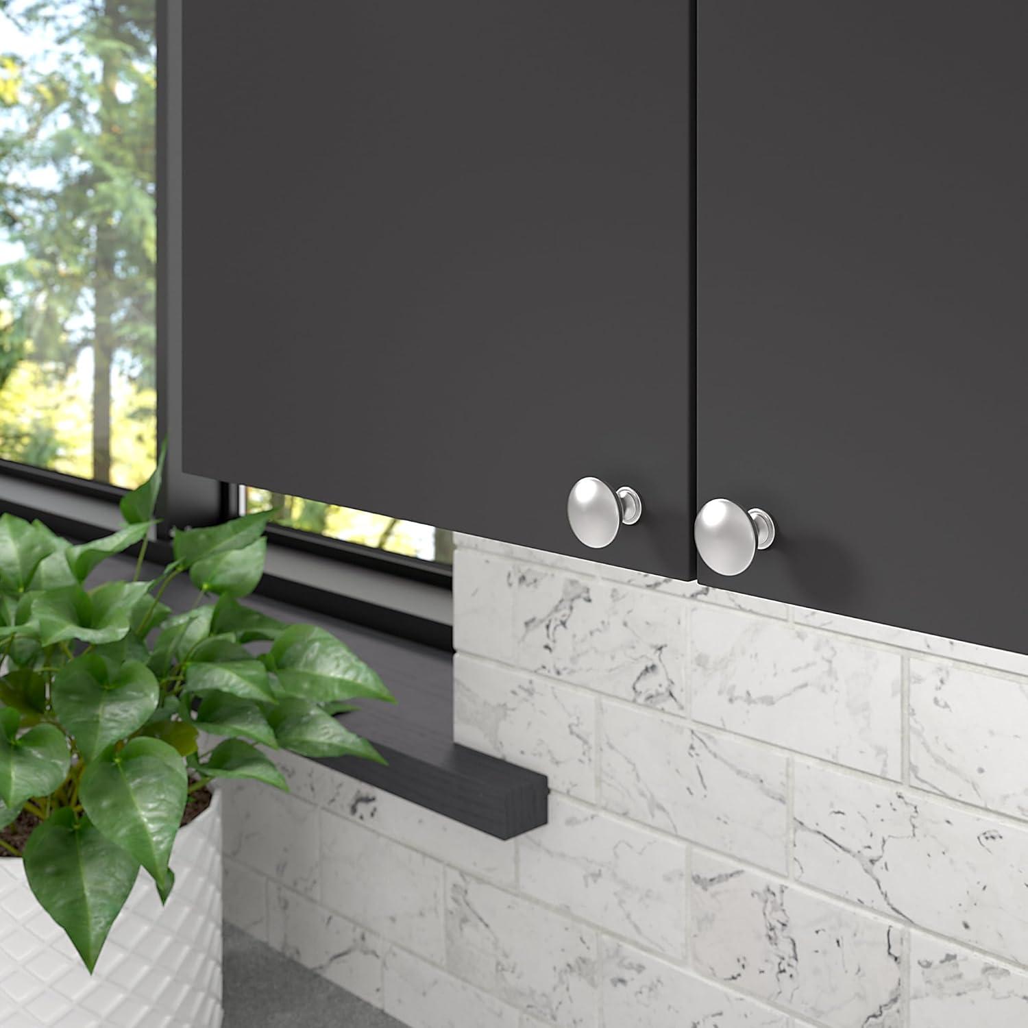 Richelieu Hardware 1-1/5 in. (30 mm) Brushed Nickel Cabinet Knob (10 per Pack)