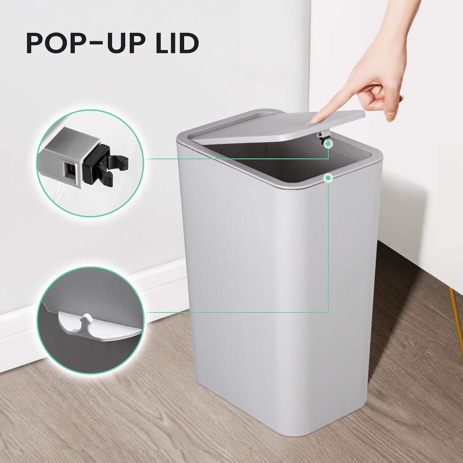 QEPWSCX Bathroom Garbage Can, Black