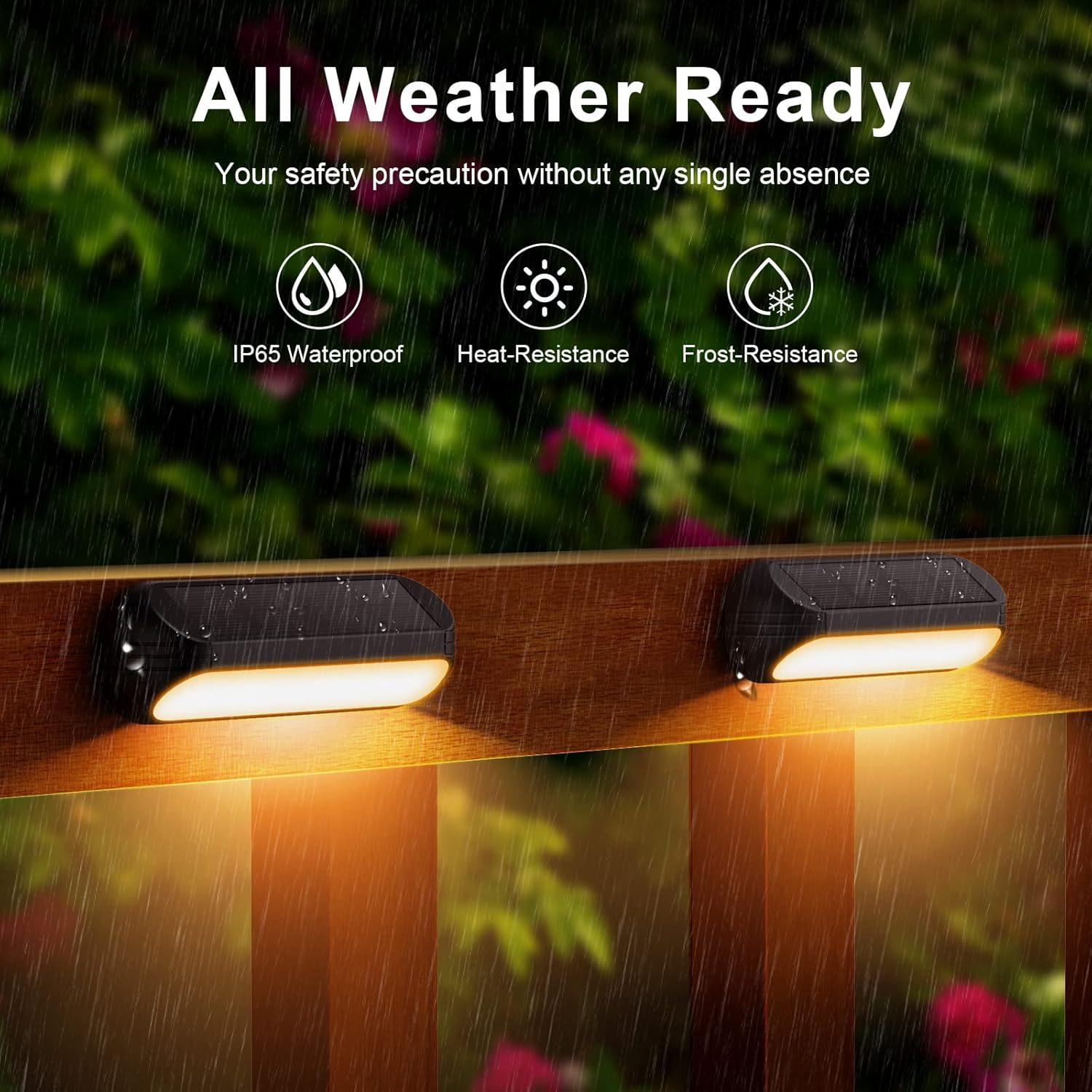WdtPro Matte Black Solar Powered Integrated LED Step Light Kit (Set of 8)