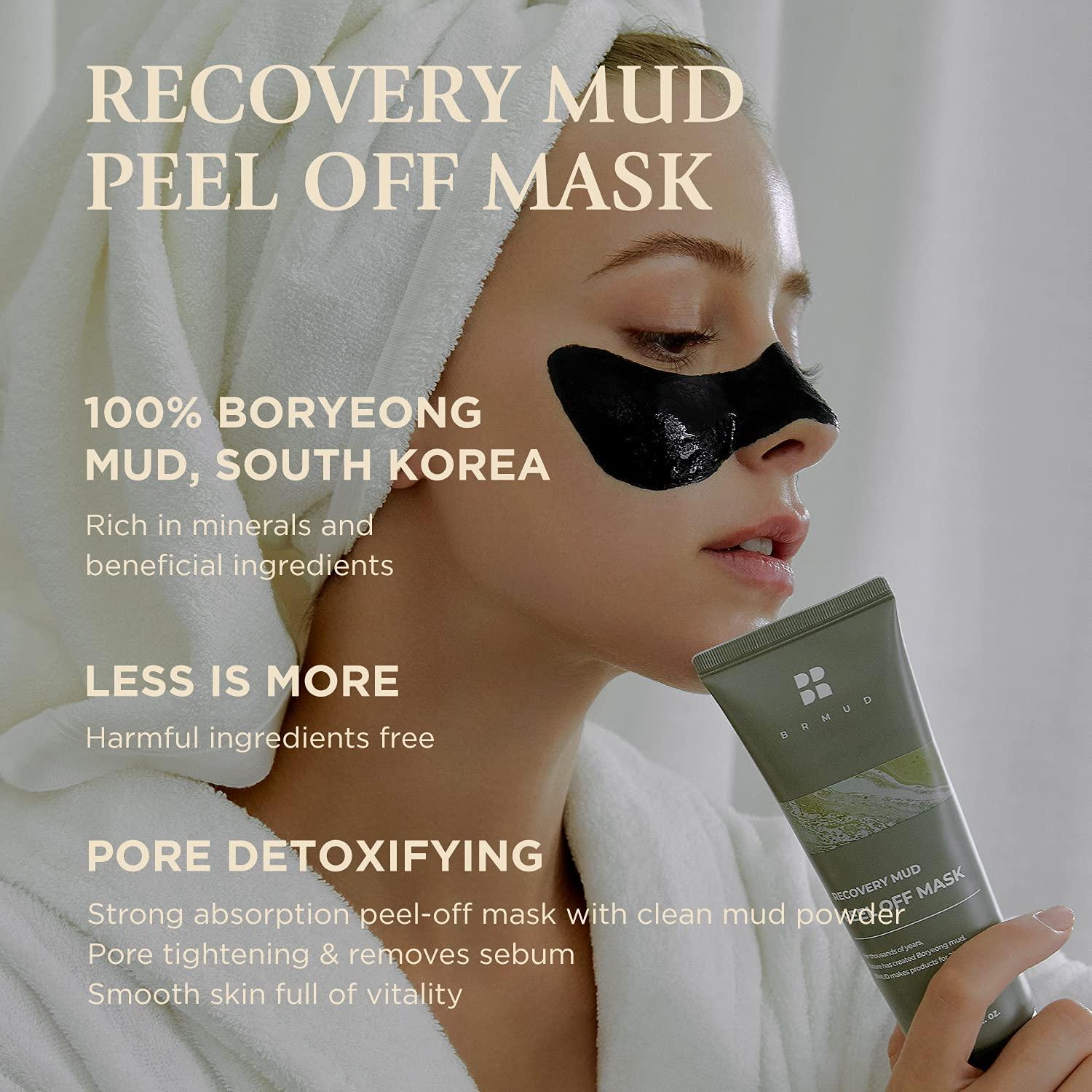 Recovery Mud Peel Off Mask for Exfoliating and Deep Cleansing, Blackhead Remover Mask 110ml (3.72 fl.oz.) - Peel-Off Mask with Boryeong Mud, Pore Minimizer and Sebum Control for Women and Men