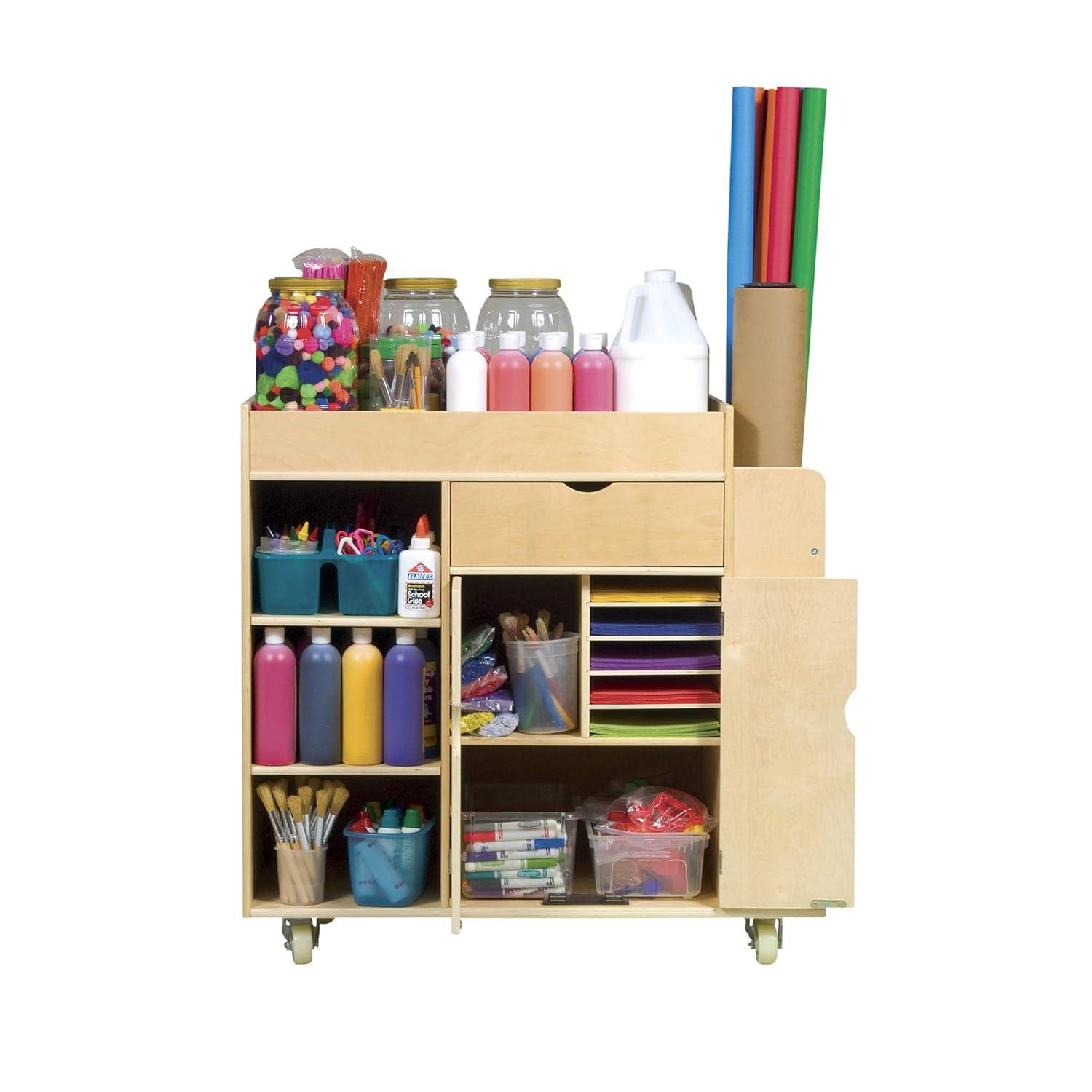 Guidecraft Art Equipment Teaching Cart with Casters
