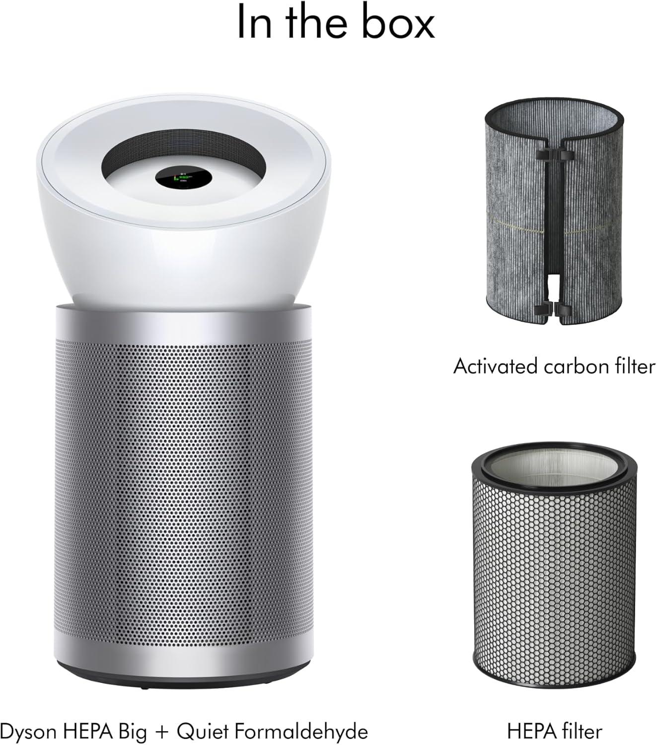 Large Silver and White HEPA Air Purifier with Odor Absorbing Filter