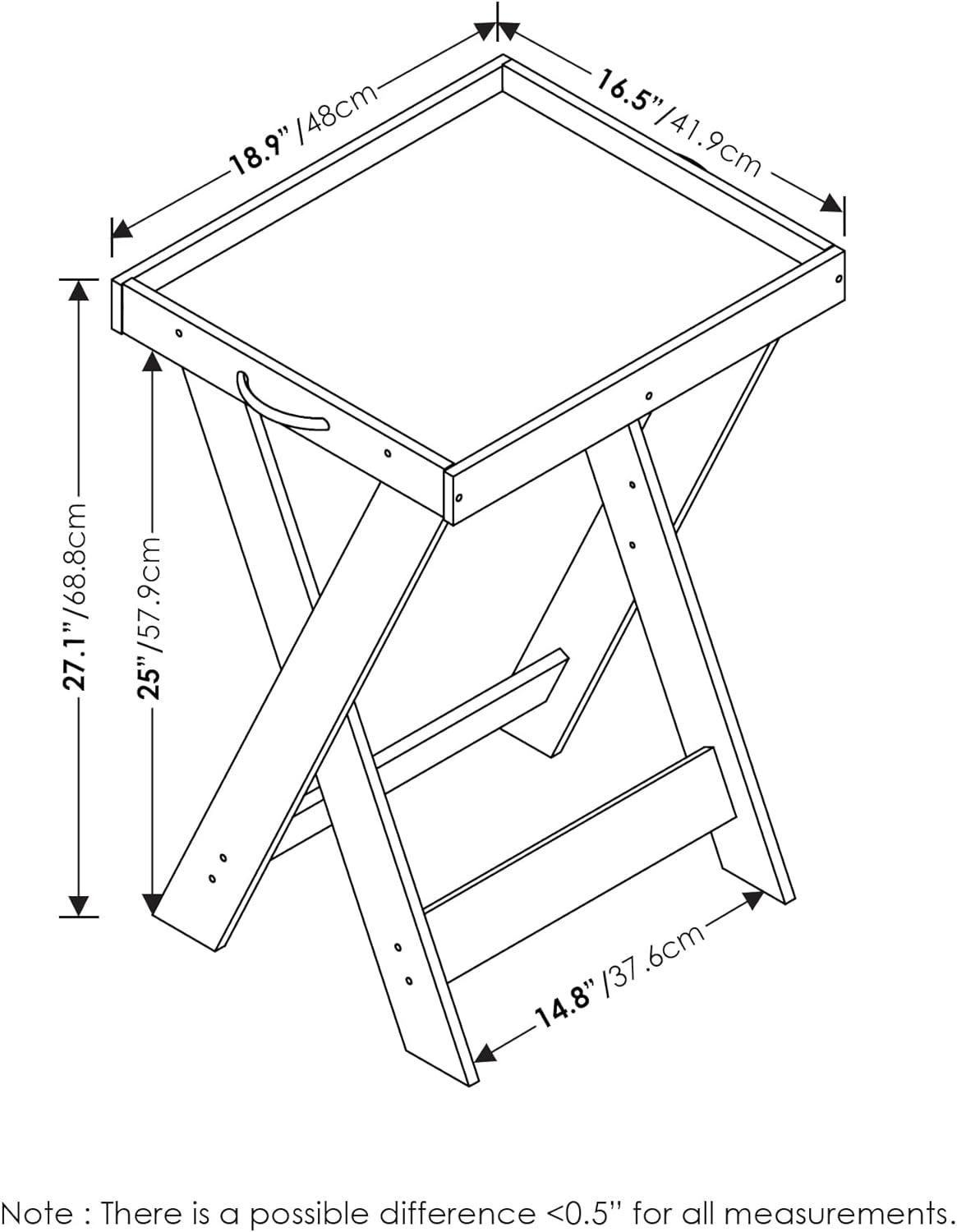 French Oak Classic Removable Tray Outdoor Tray Table