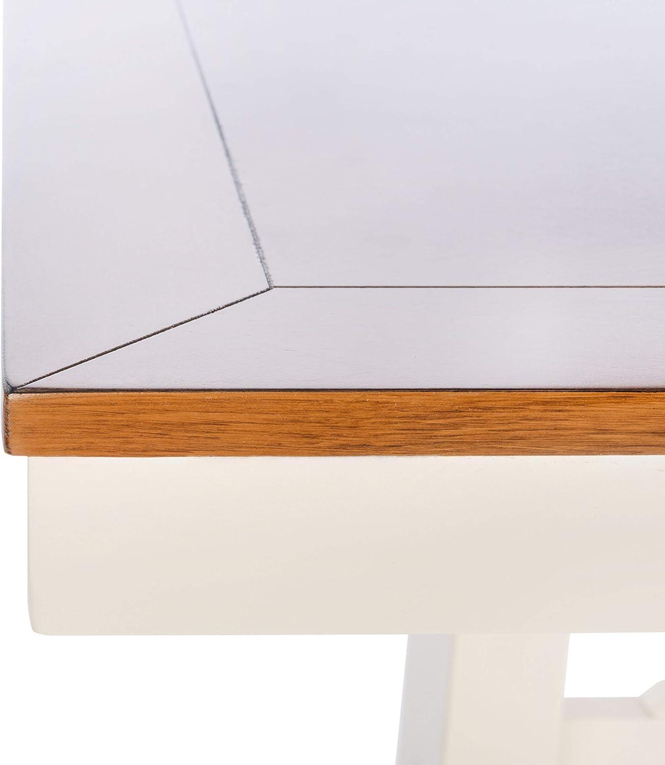 Akash Rectangle Dining Table - White/Natural - Safavieh