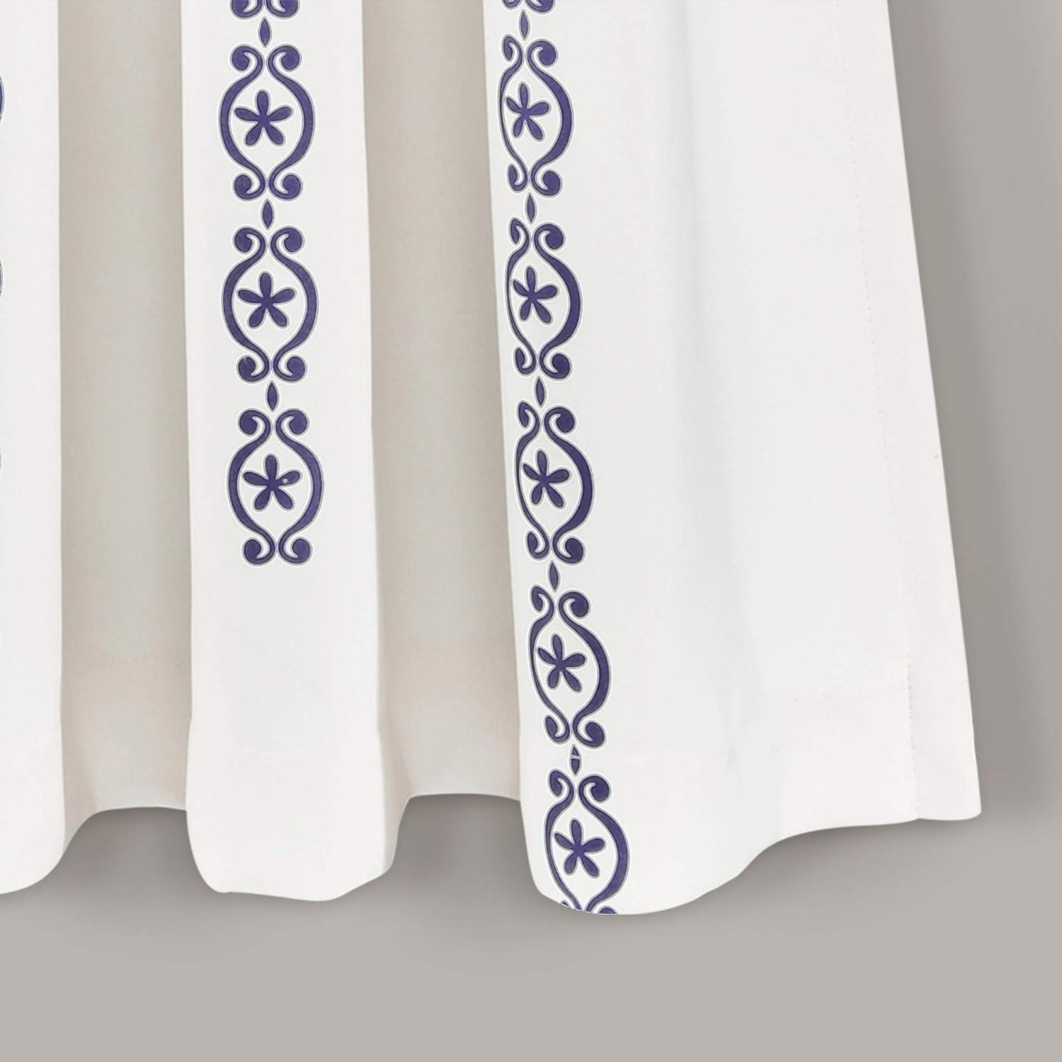 Stripe Medallion Polyester Room Darkening Curtain Pair (Set of 2)