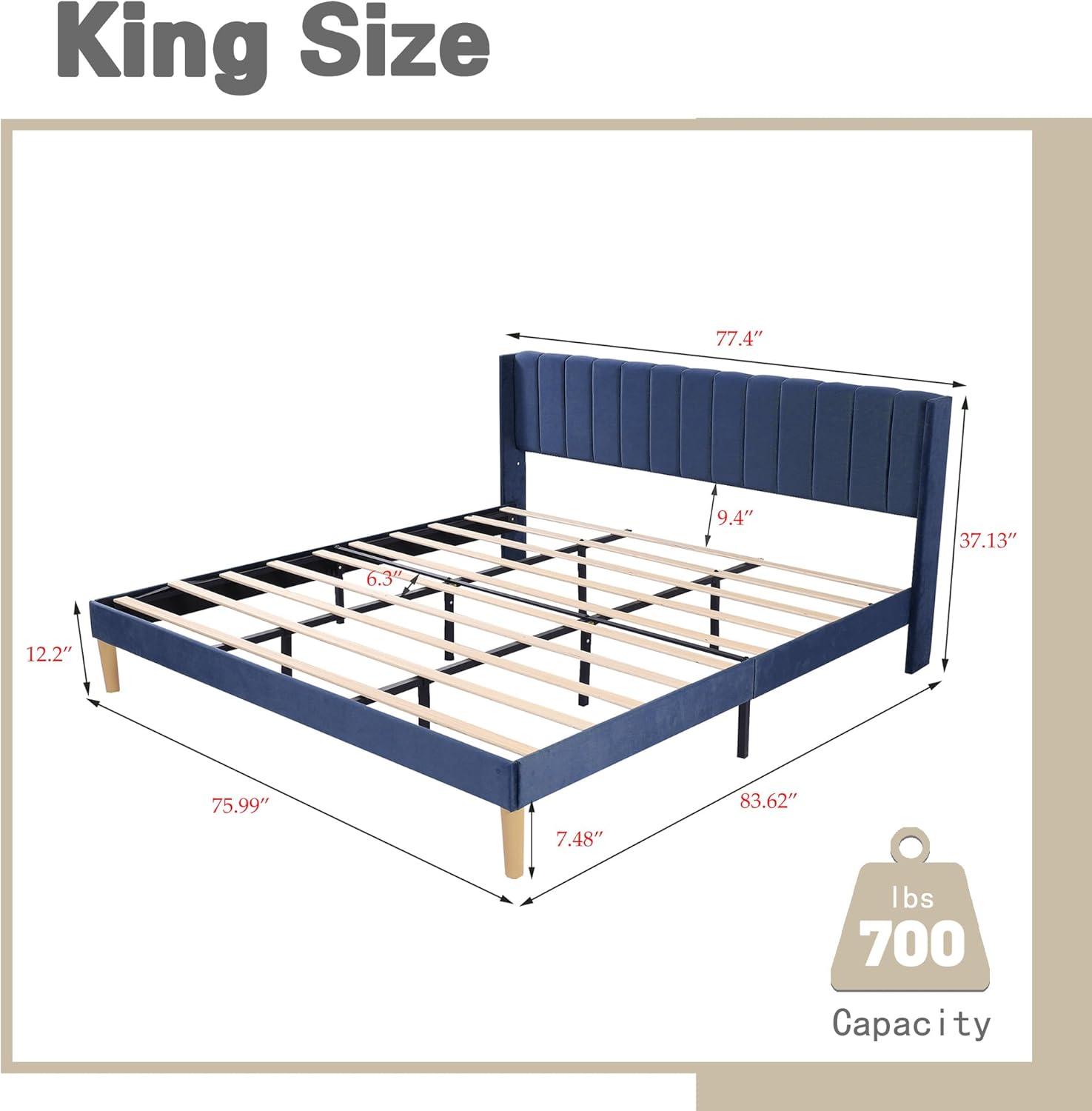 Eriksay Low Profile Upholstered Platform Bed with Winback Headboard