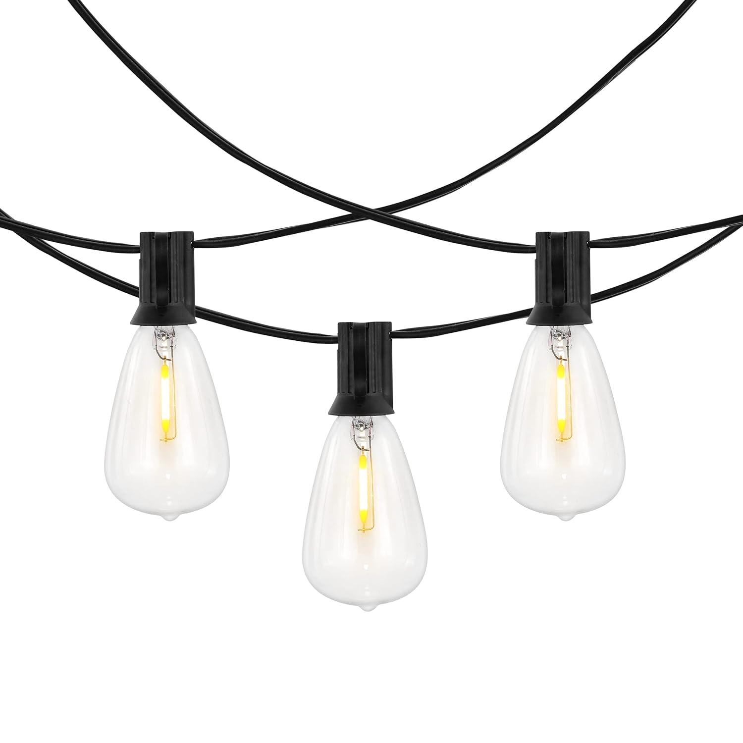 Dorcia LED Outdoor String Lights - 120" - 10 Light - PLT4043 - Black - Safavieh