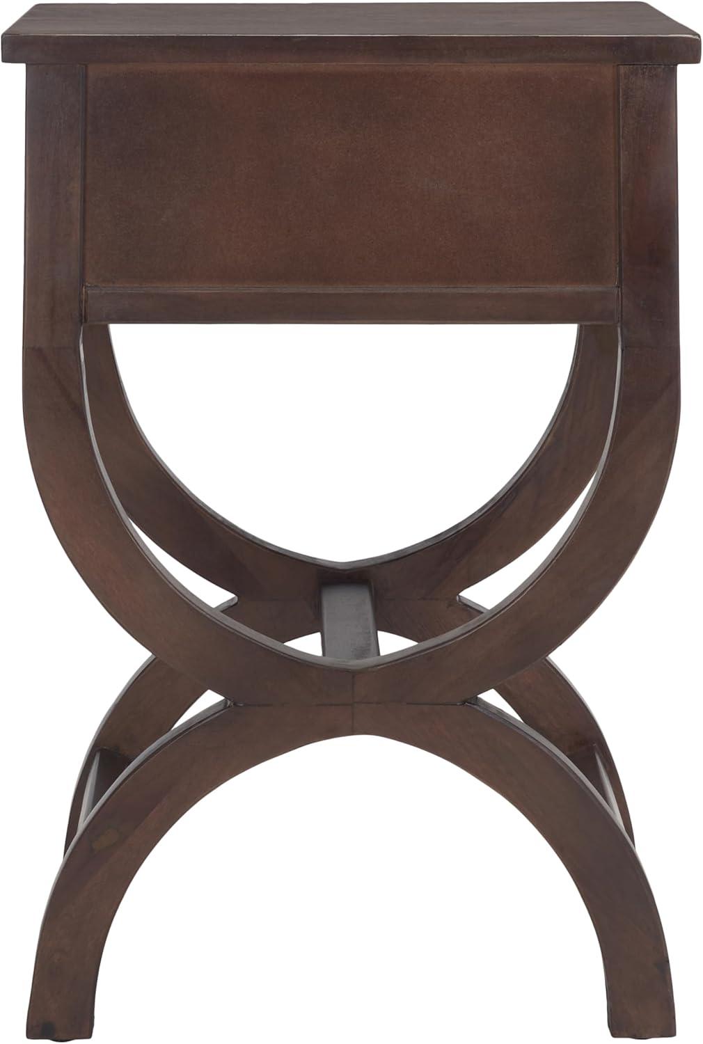 Maxine Accent Table W/ Storage Drawer - Walnut - Safavieh