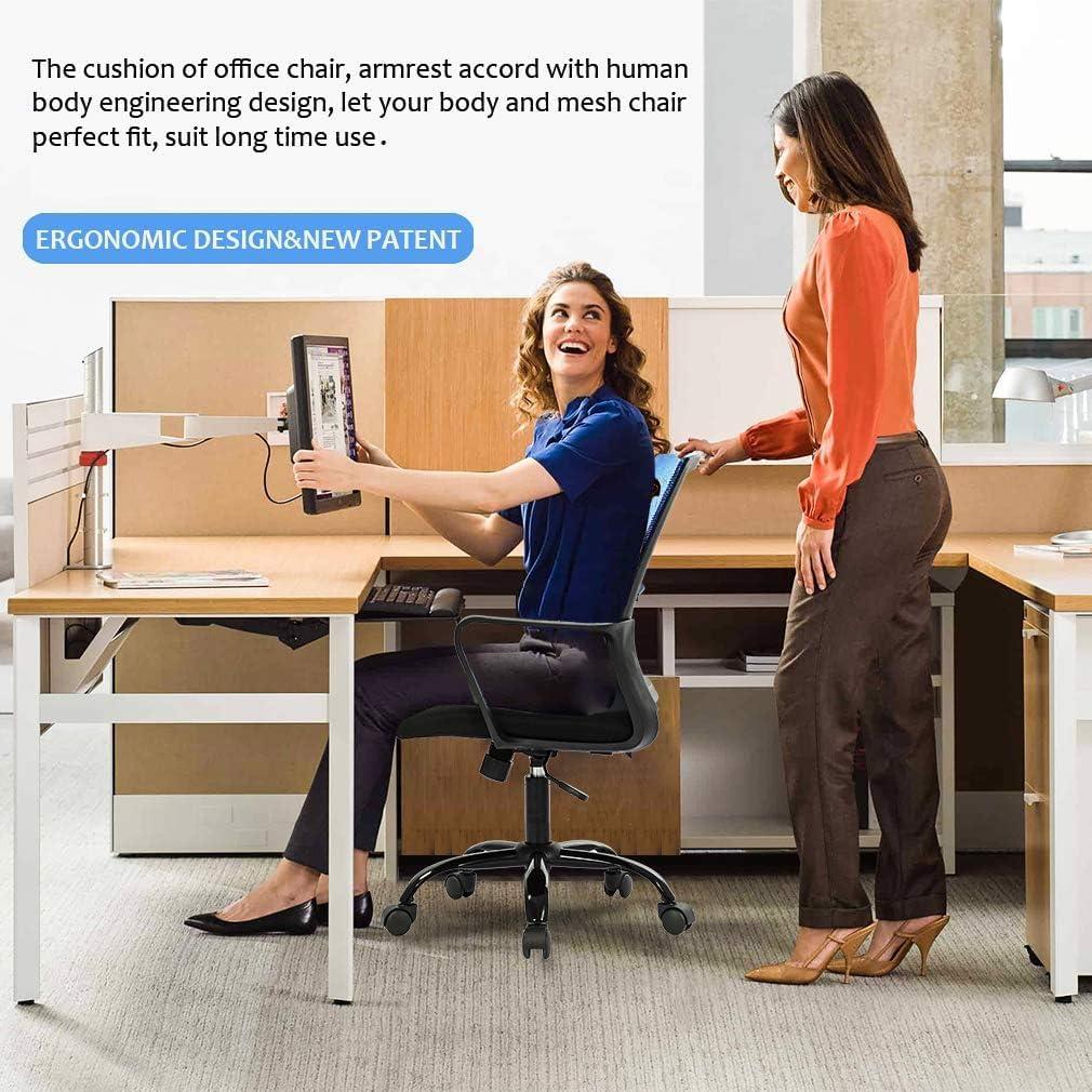 Ergonomic Mesh Computer Office Desk Midback Task Chair w/Metal Base Set of 2