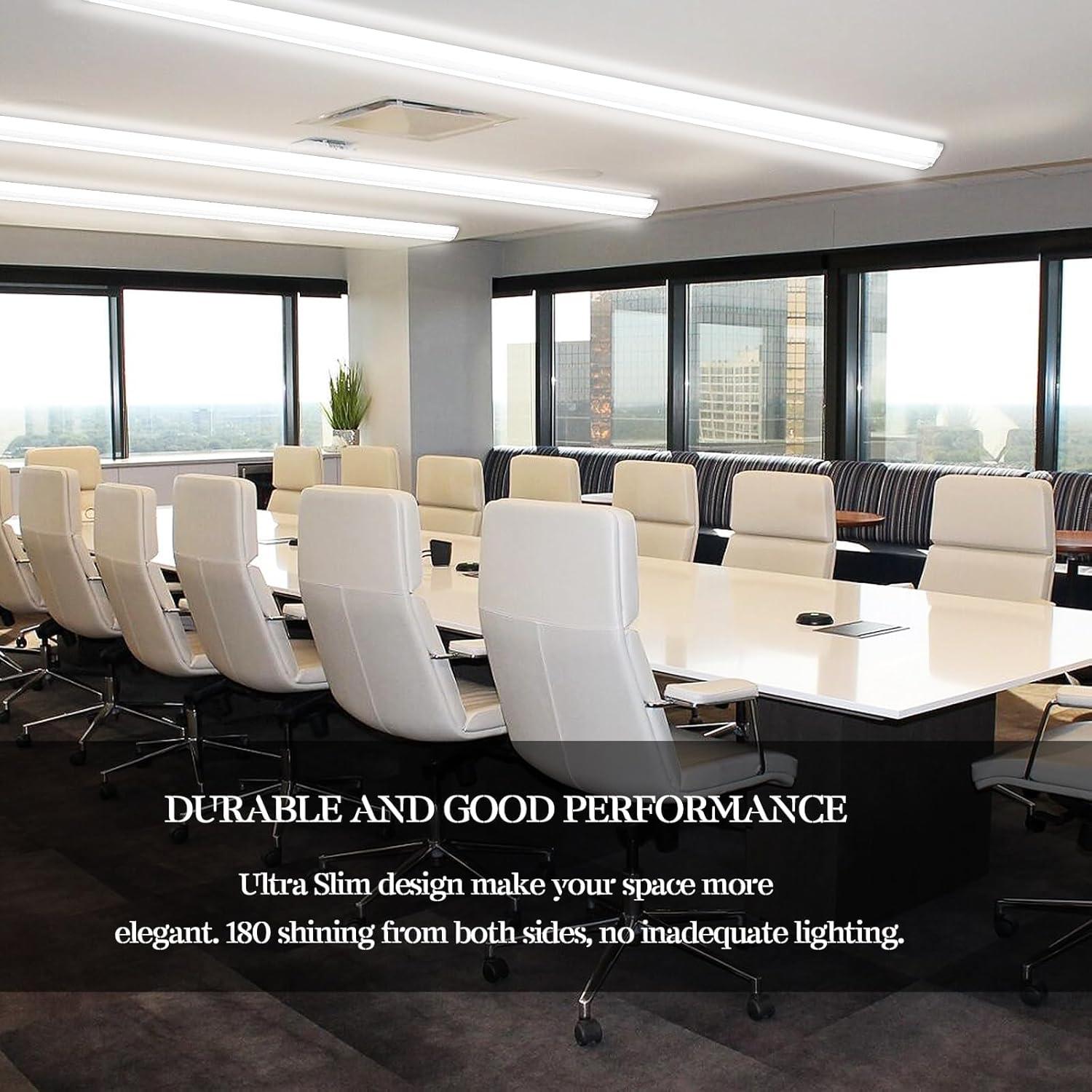 ANTLUX 110W 8FT LED Wraparound Ultra Slim Strip Lights, 12600LM, 5000K, 8 Foot LED Garage Shop Lights, Flush Mount Warehouse Office Ceiling Lighting Fixture, Fluorescent Tube Replacement, 2 Pack