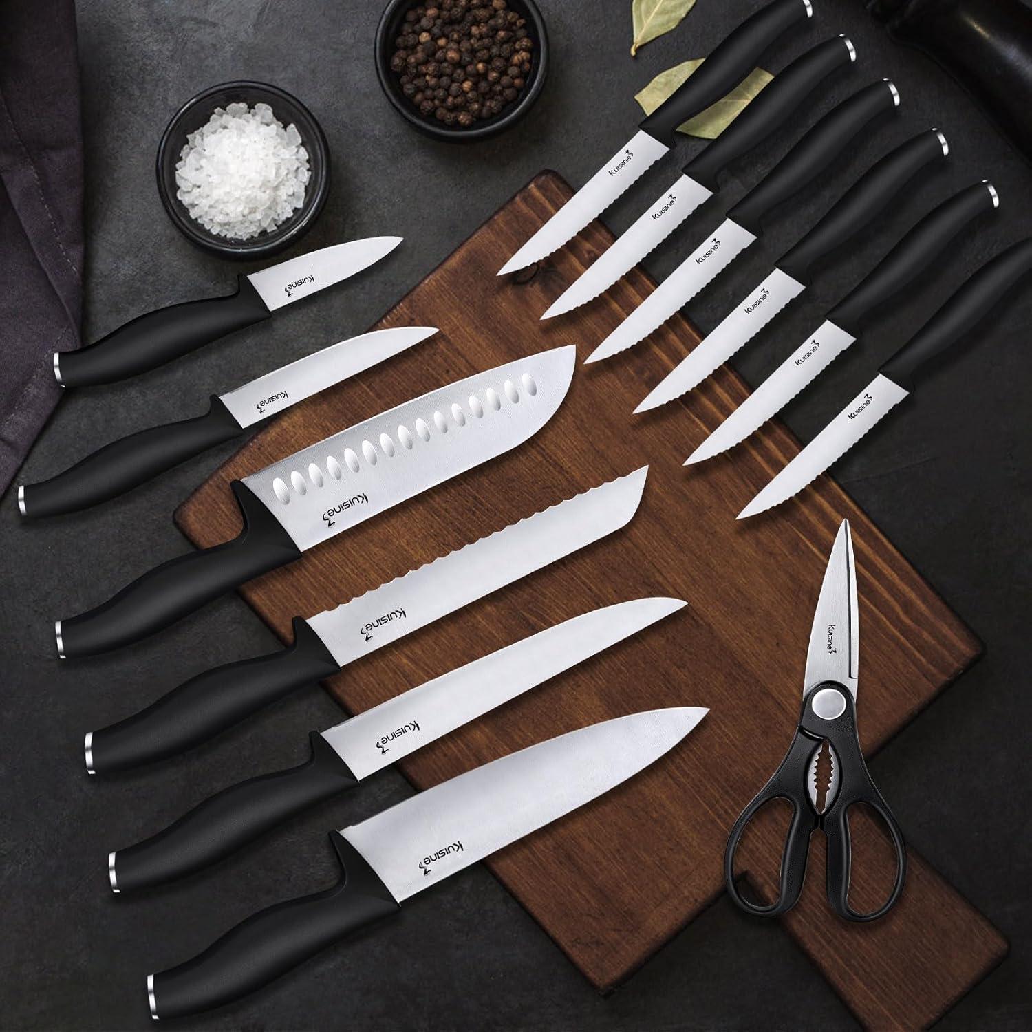 kuisine Kuisine 15 Piece Stainless Steel Knife Block Set
