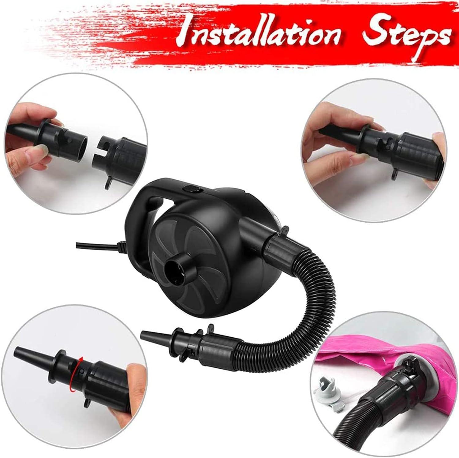 High Power Black Electric Air Pump with 5 Nozzles