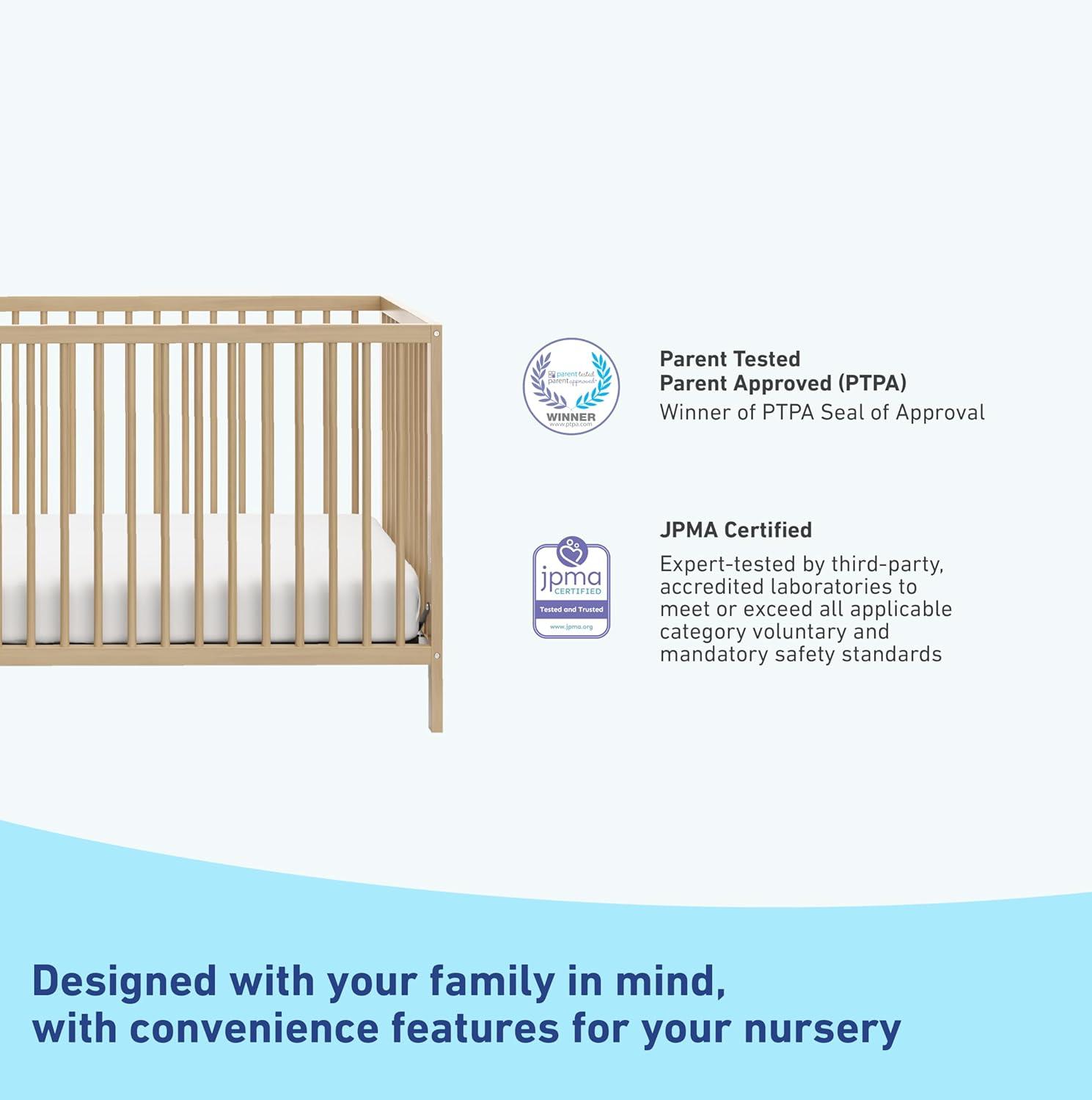 Teddi 4-in-1 Mini Convertible Crib with Mattress