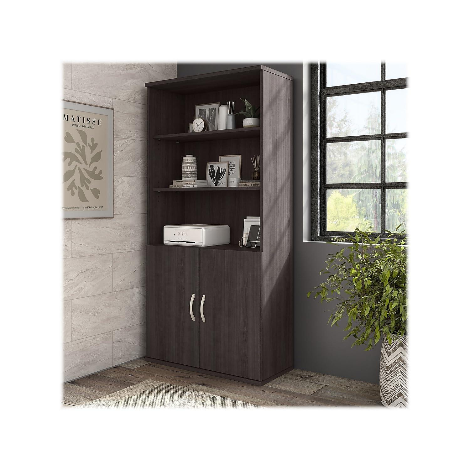 Bush Business Furniture Hybrid Tall 5 Shelf Bookcase