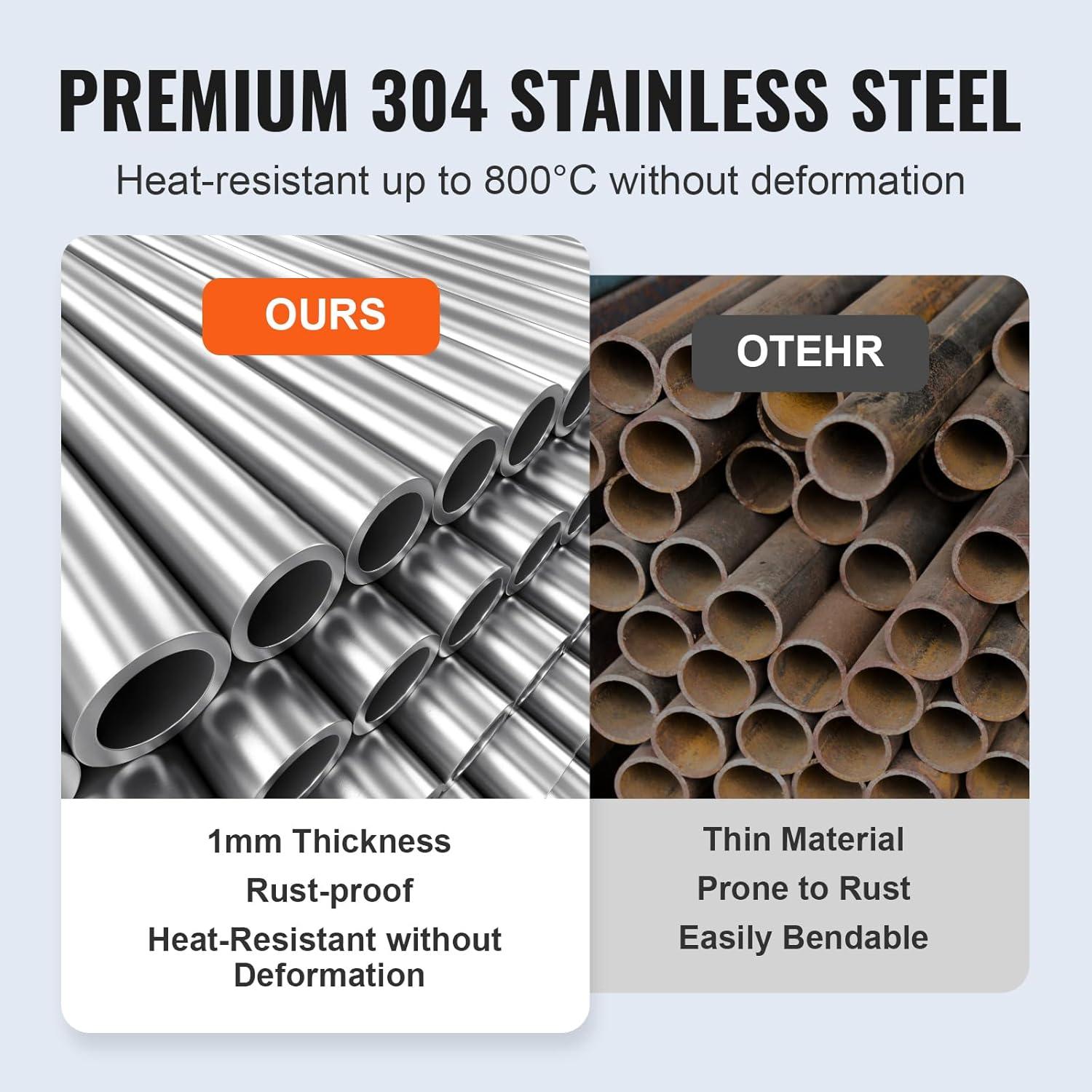 VEVOR 17.95'' x 6.02'' Rectangle Stainless Steel Fire Pit Accessory