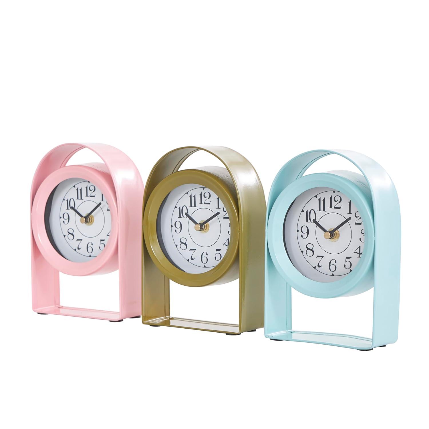 Lailah Metal Clock With Arched Stands (Set of 3)