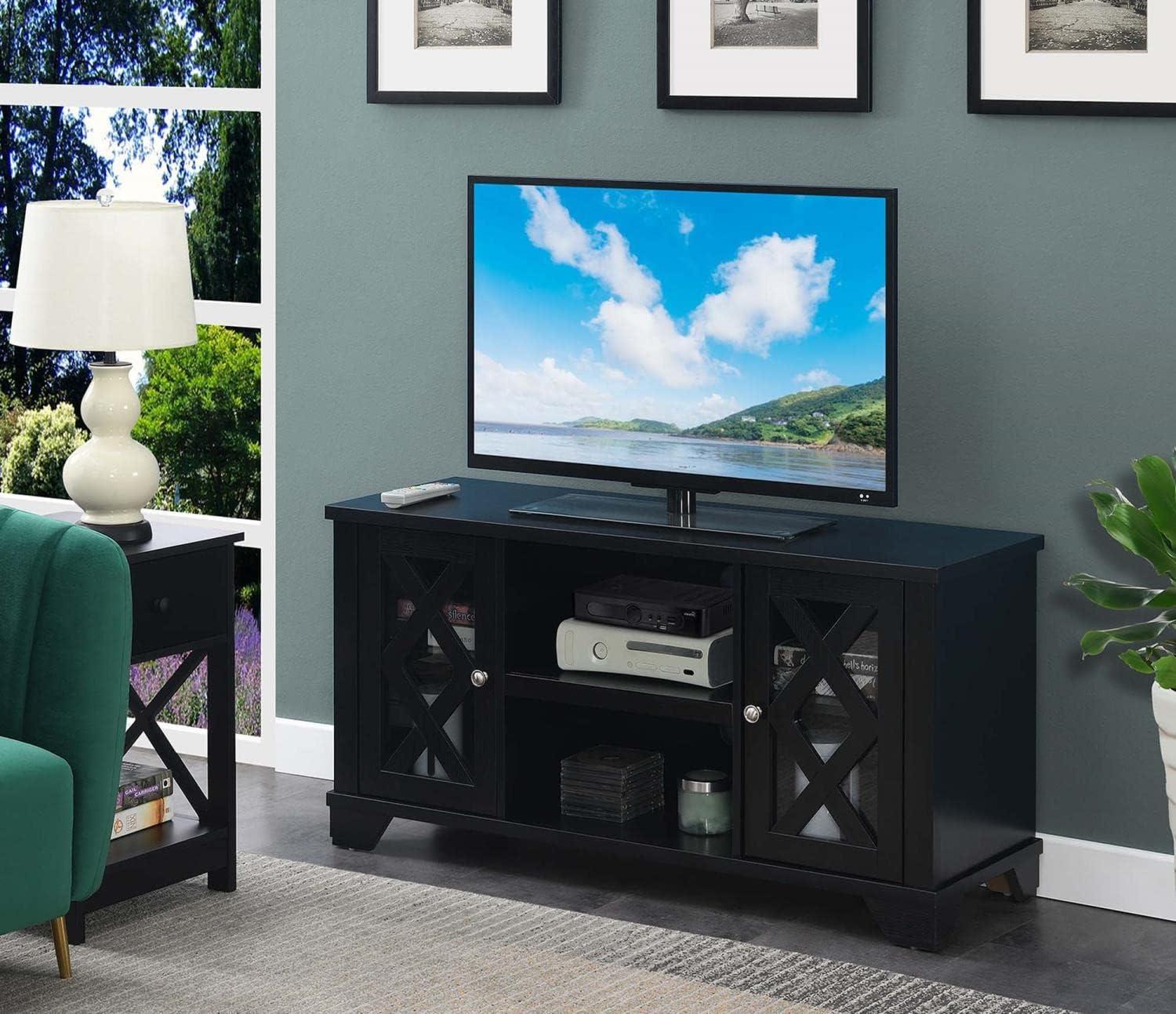 Convenience Concepts Gateway 47" TV Stand with Storage Cabinets in Black Wood