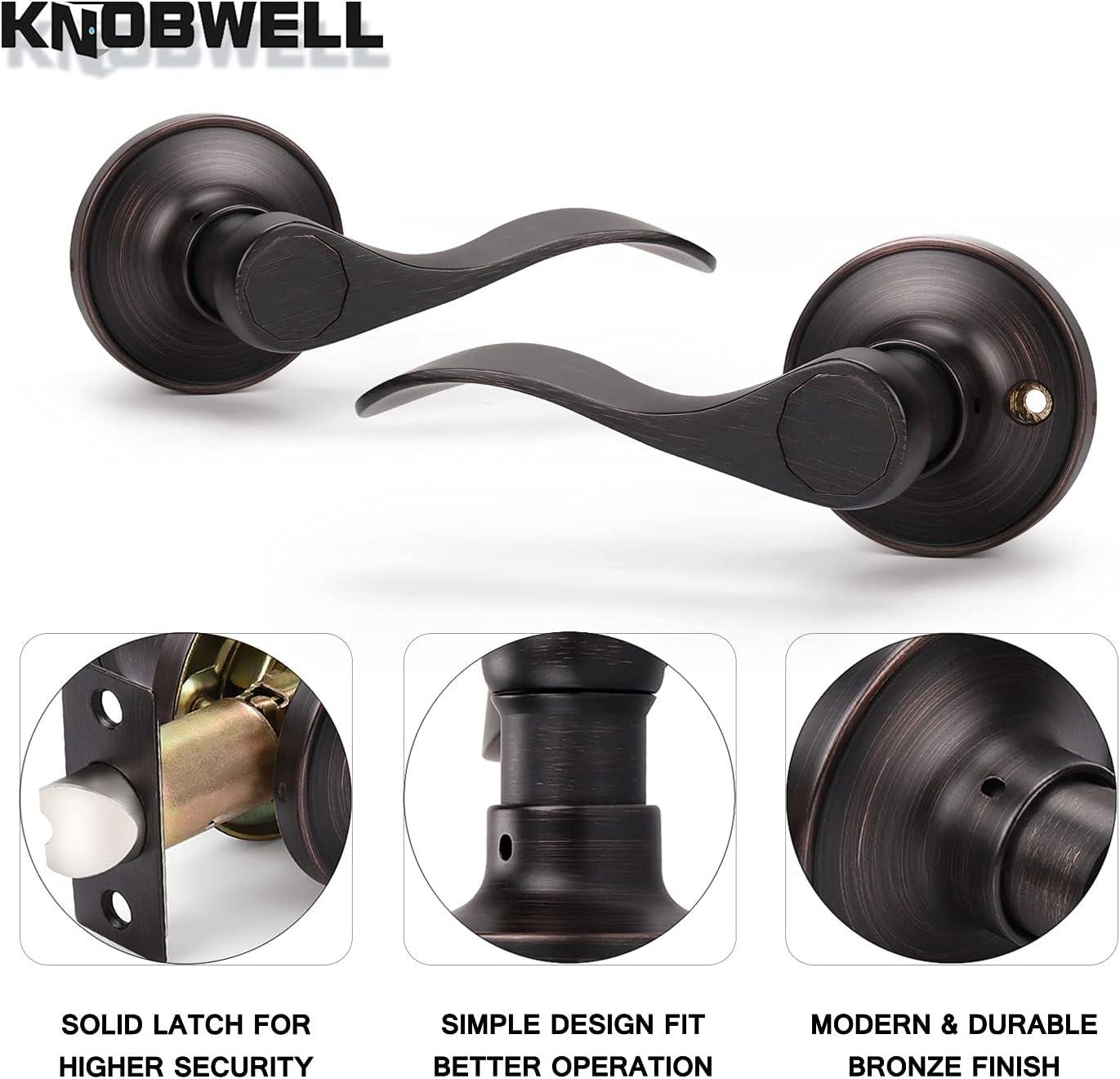 Oil Rubbed Bronze Modern Key Lock Door Lever Set