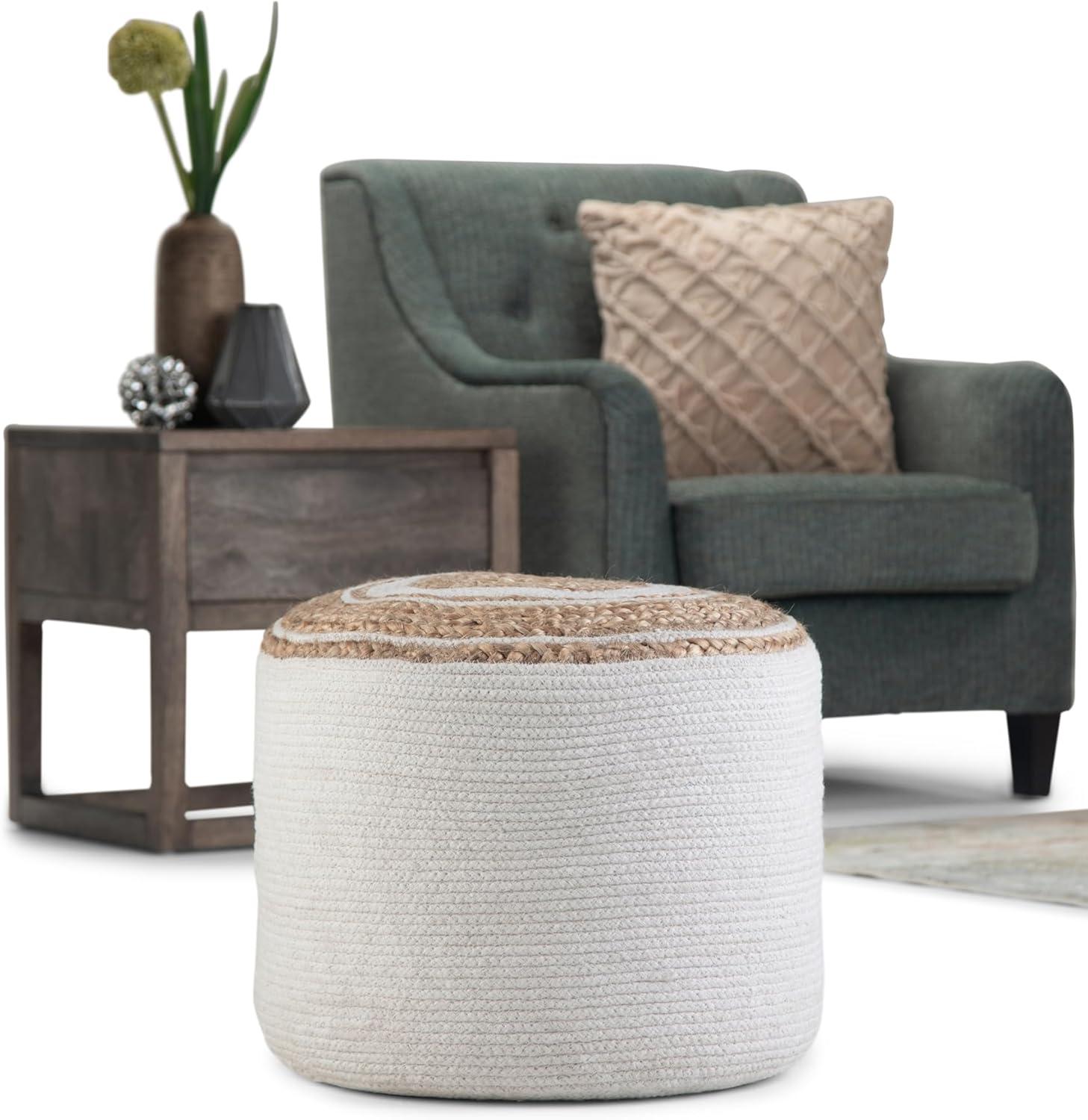Simpli Home Serena Upholstered Pouf