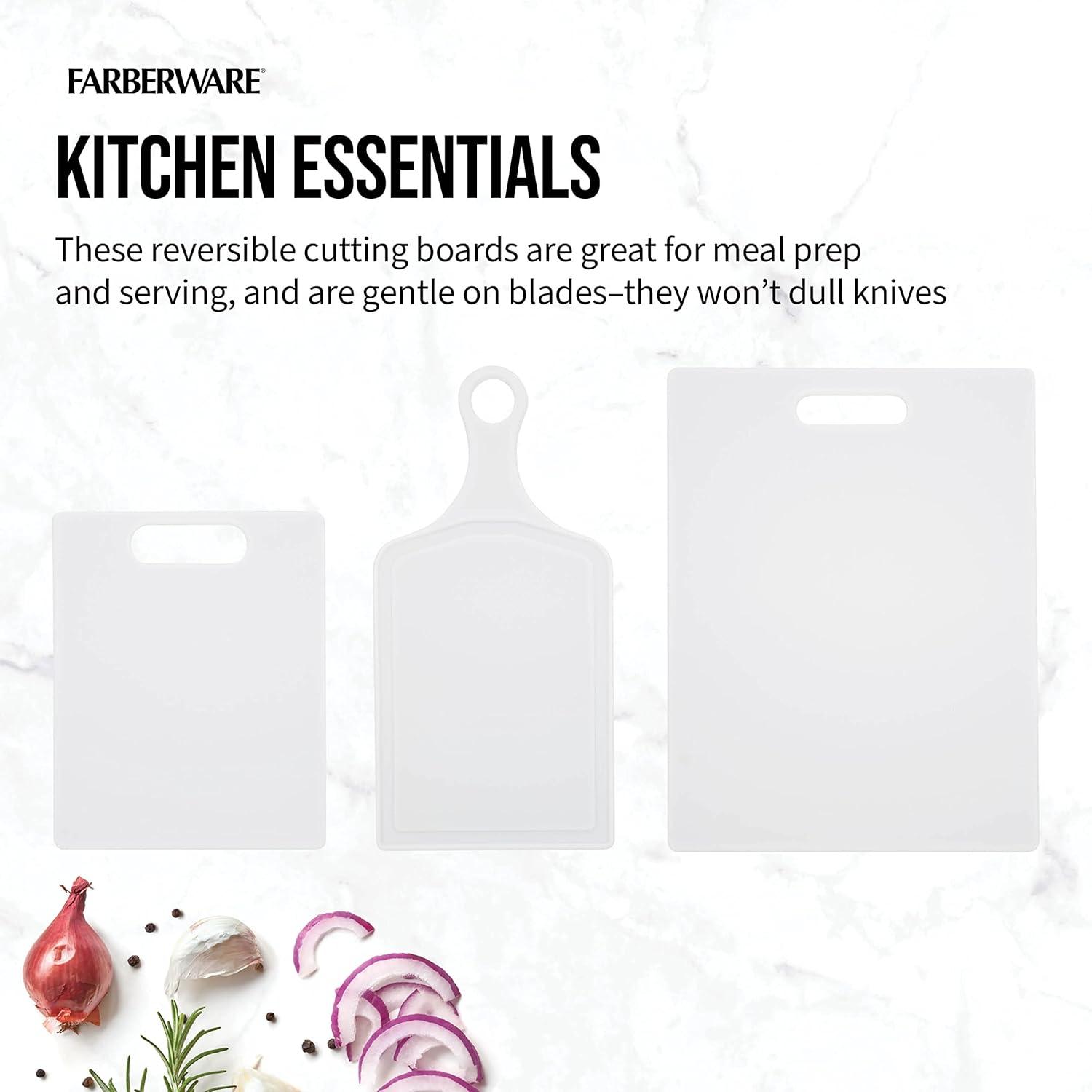 Farberware 3-Piece Essential Poly Kitchen Cutting Board Set