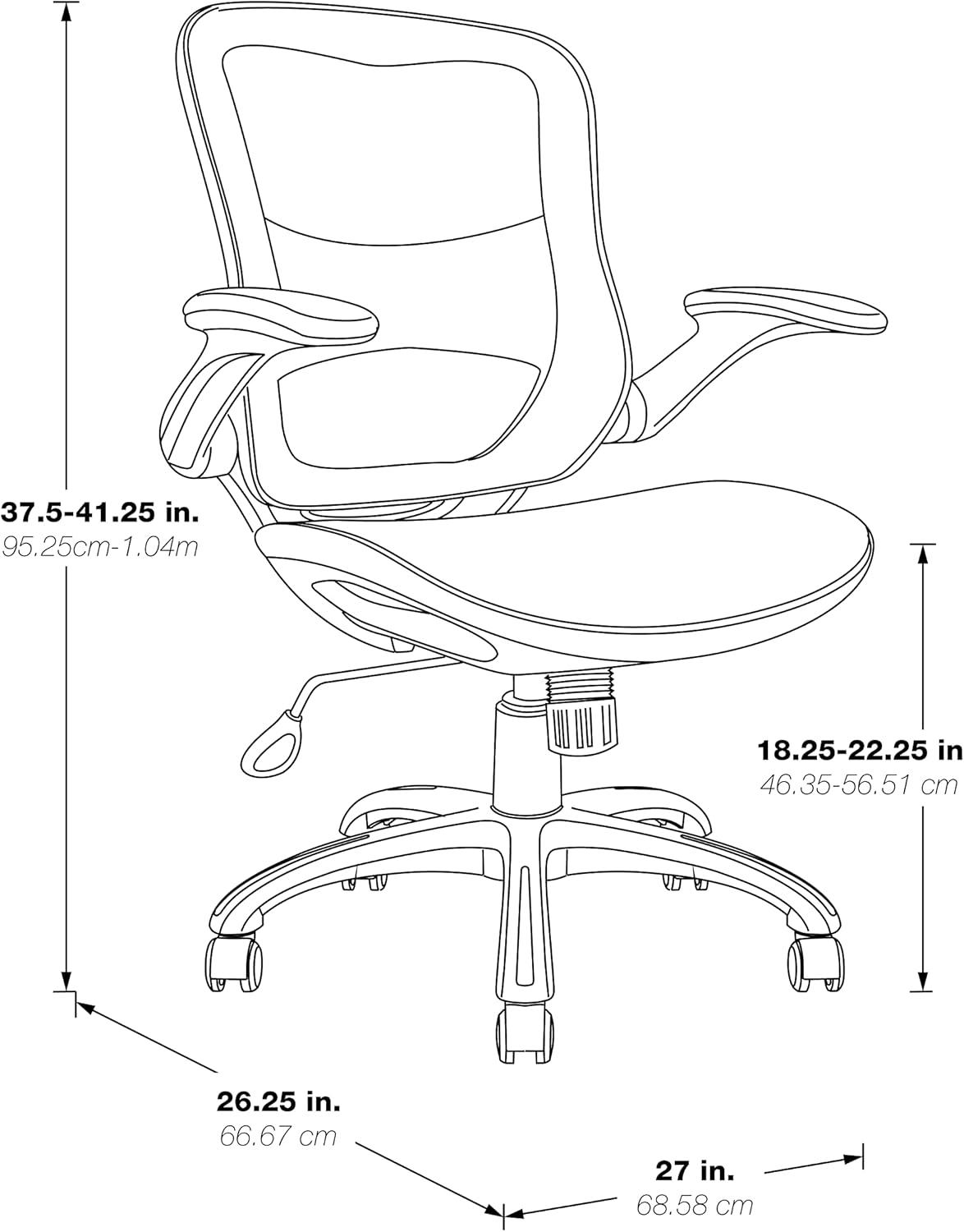 Gray Mesh Executive Swivel Office Chair with Adjustable Arms