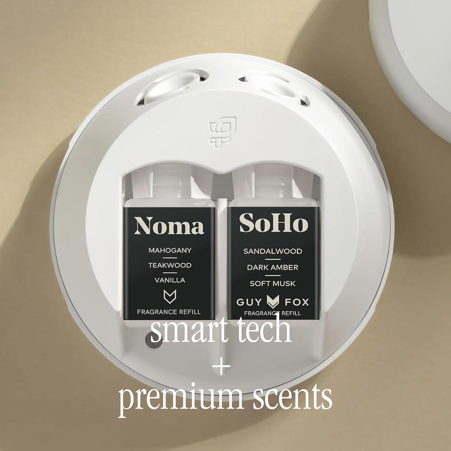 Smart Home Fragrance Diffuser Starter Set - Guy Fox SoHo and Noma Refills - Wi-Fi connected, customizable home scent