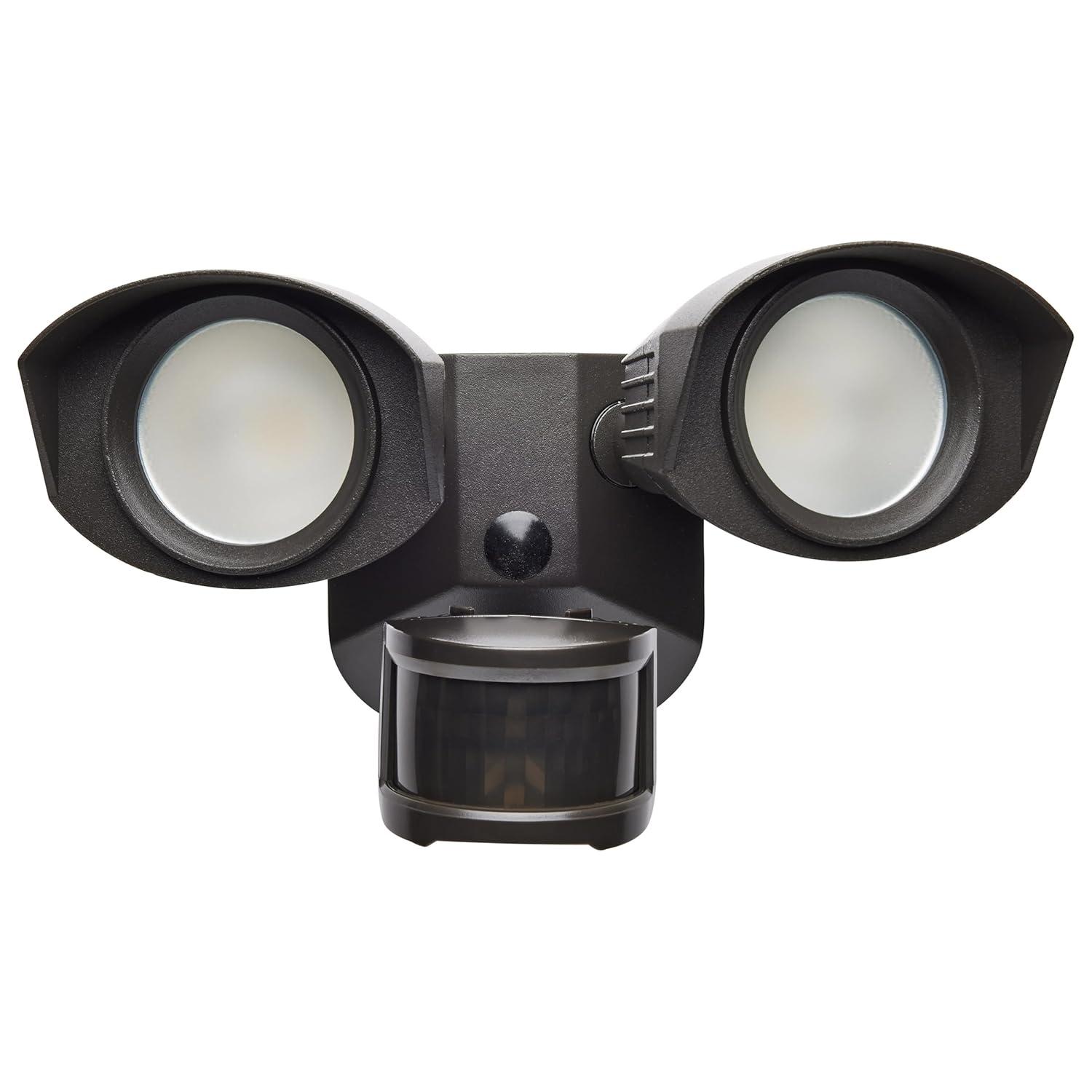 65/219-Nuvo Lighting-40W 4000K 2 LED Outdoor Dual Head Security Light with Motion Sensor in Utility Style-4.16 Inches Wide by 4.13 Inches High-Bronze