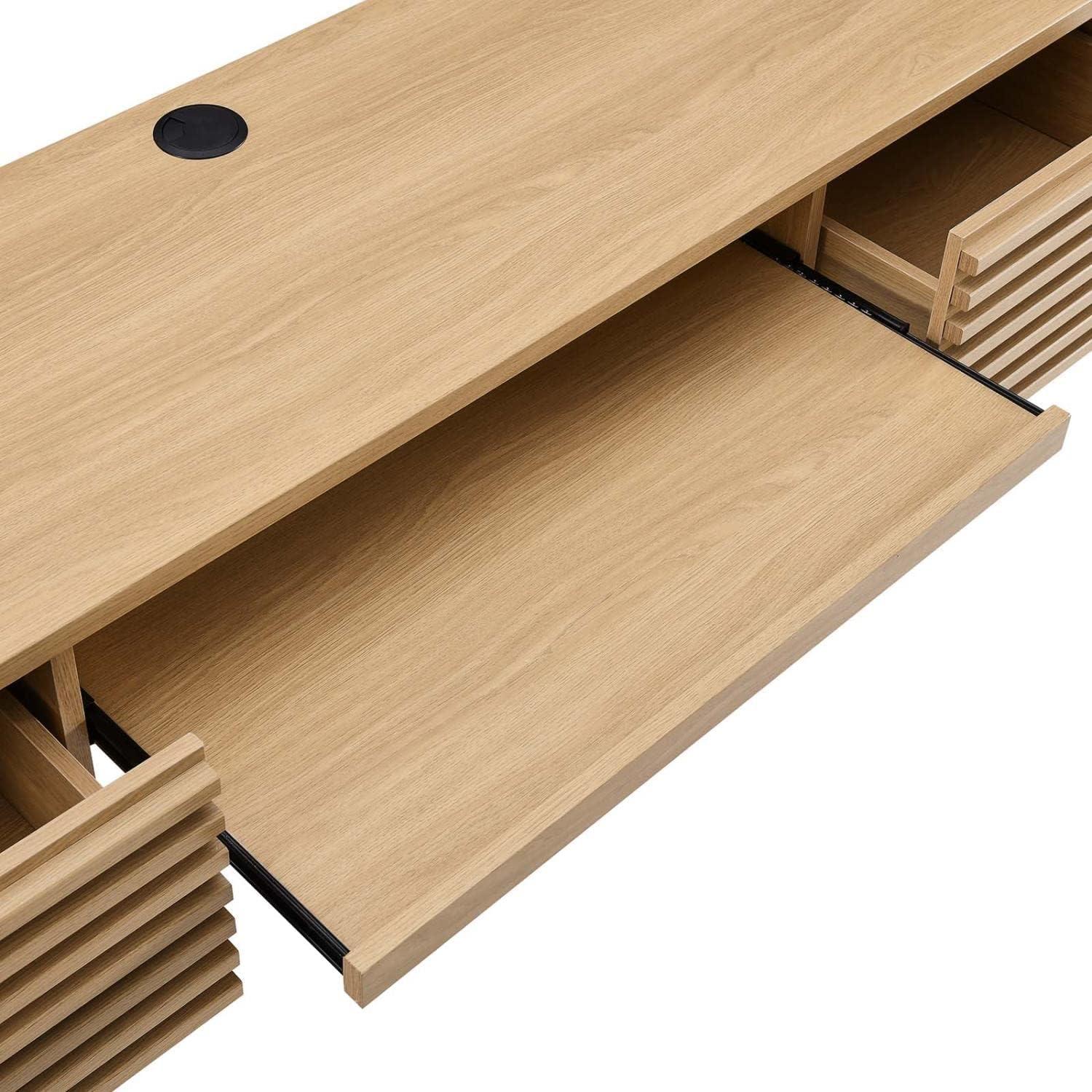 Modway Render Wall Mount Wood Office Desk