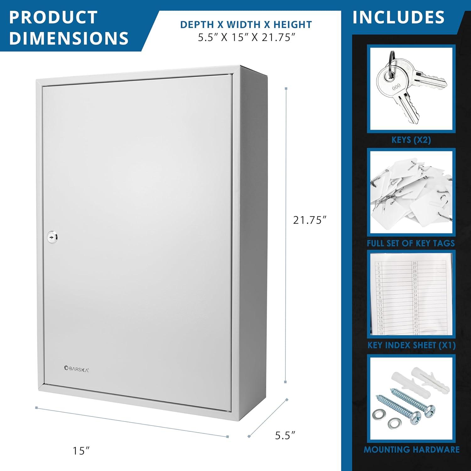 240-Position Gray Steel Wall Mount Key Cabinet with Lock