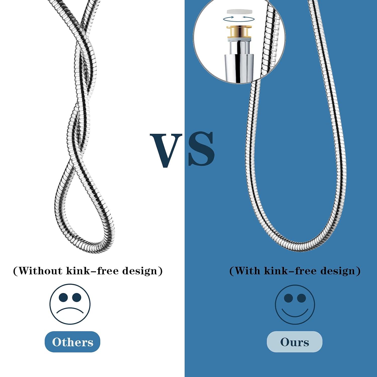 BRIGHT SHOWERS 79" Stainless Steel Shower Hose for Handheld Shower Heads, Ultra-Flexible Replacement with Brass Insert, Chrome