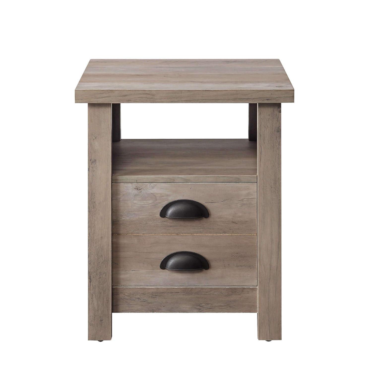 Better Homes & Gardens Granary Modern Farmhouse End Table, Rustic Gray