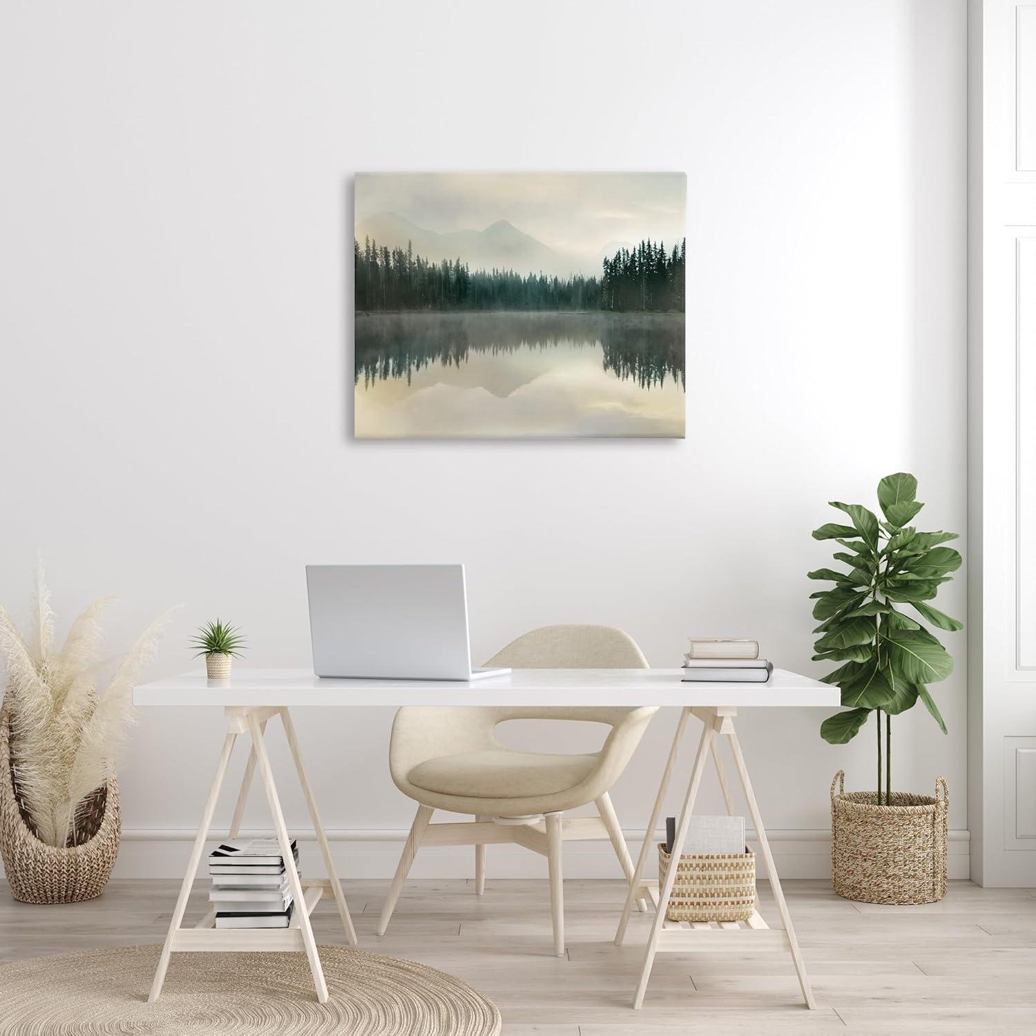 Stupell Industries Foggy Lake Forest Landscape Soft Nature Water Reflection by Danita Delimont - Photograph