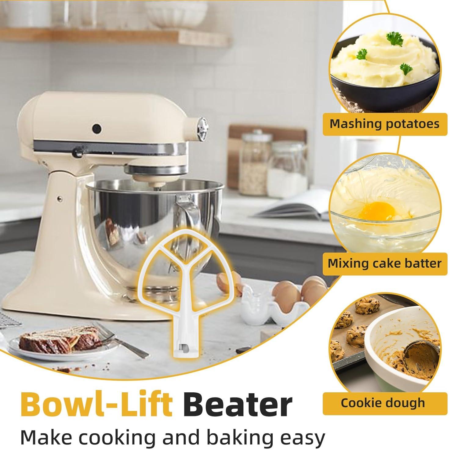 K5AB K5SS Coated Flat Beater Replacement for Kitchenaid 5 Qt Bowl Mixer K4 K5 KP50 KSM5 KSM50 KSM500PS KSM450, Paddle Attachment for Kitchenaid Mixer