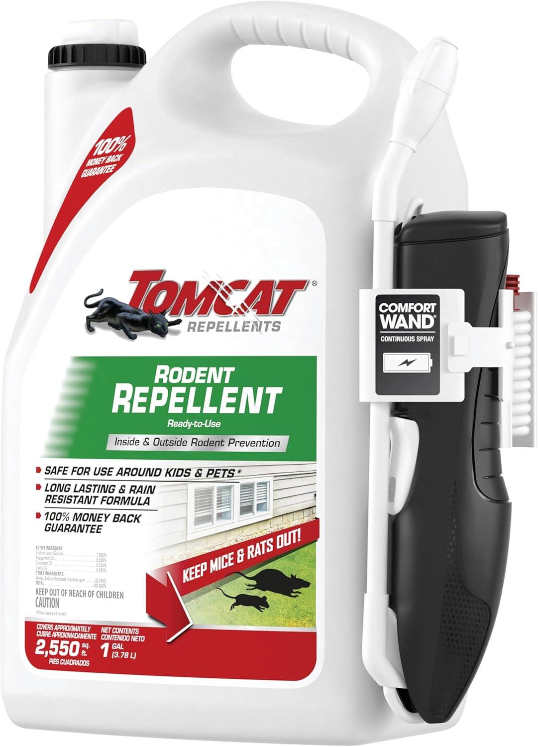 Tomcat Rodent Repellent Ready To Use With Wand - 1gal: Safe for Kids & Pets, Deters Rats