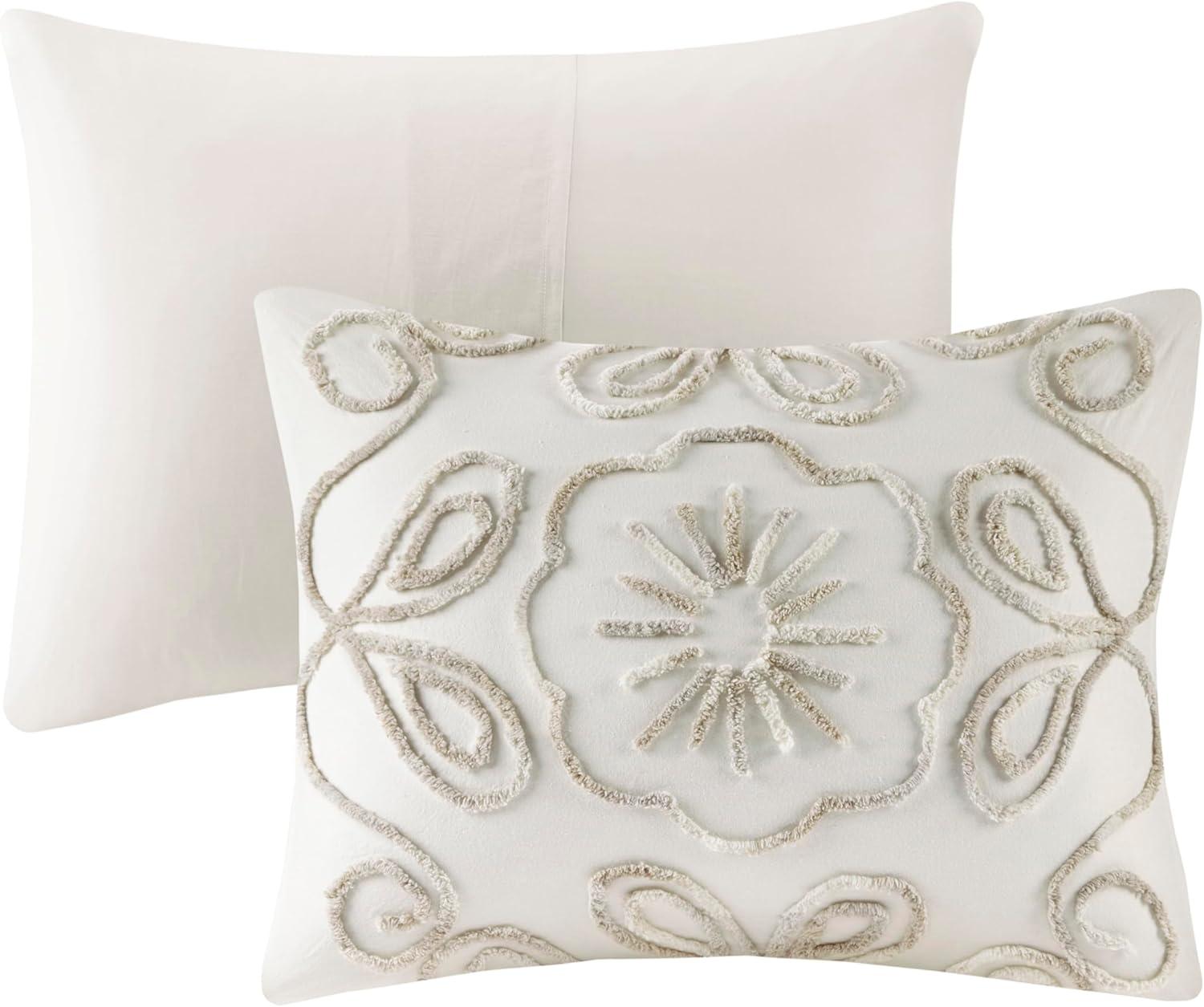 Madison Park Violette 3 Piece Tufted Cotton Chenille Duvet Cover Set