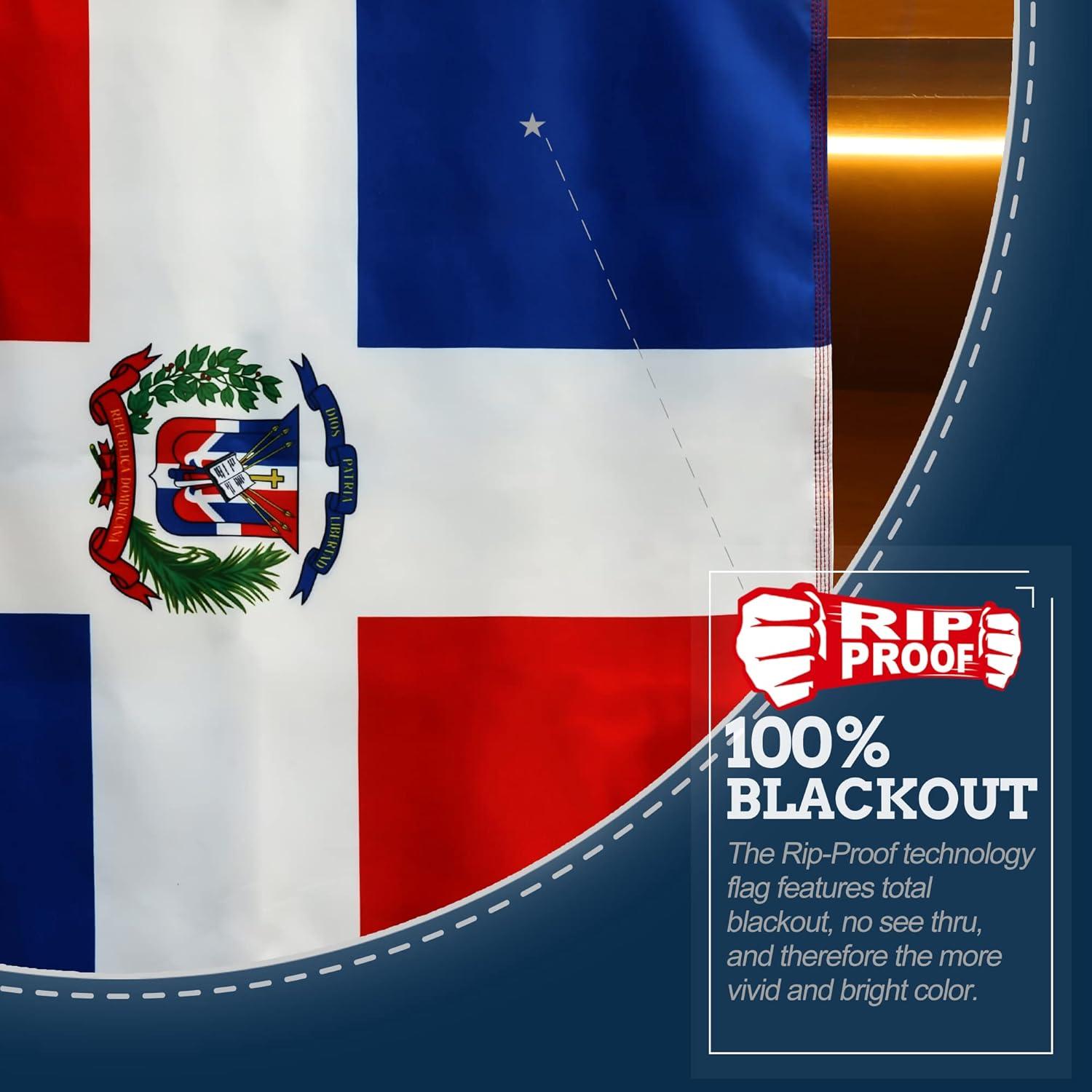 Anley Rip-Proof Double Sided 3-Ply Dominican Republic Flag 3x5 Foot - Dominican National Flags