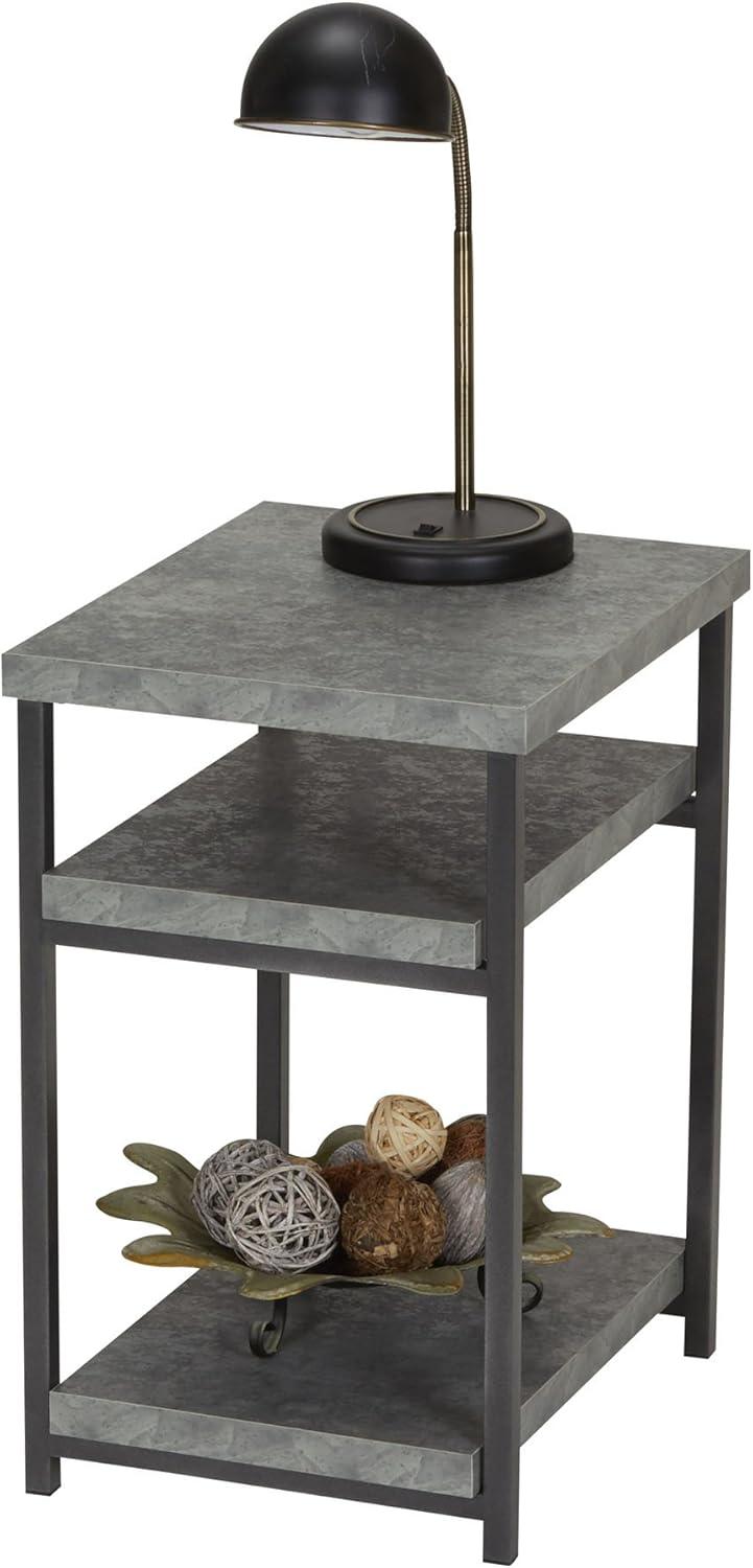 Household Essentials Jamestown Rectangular End Table Gray