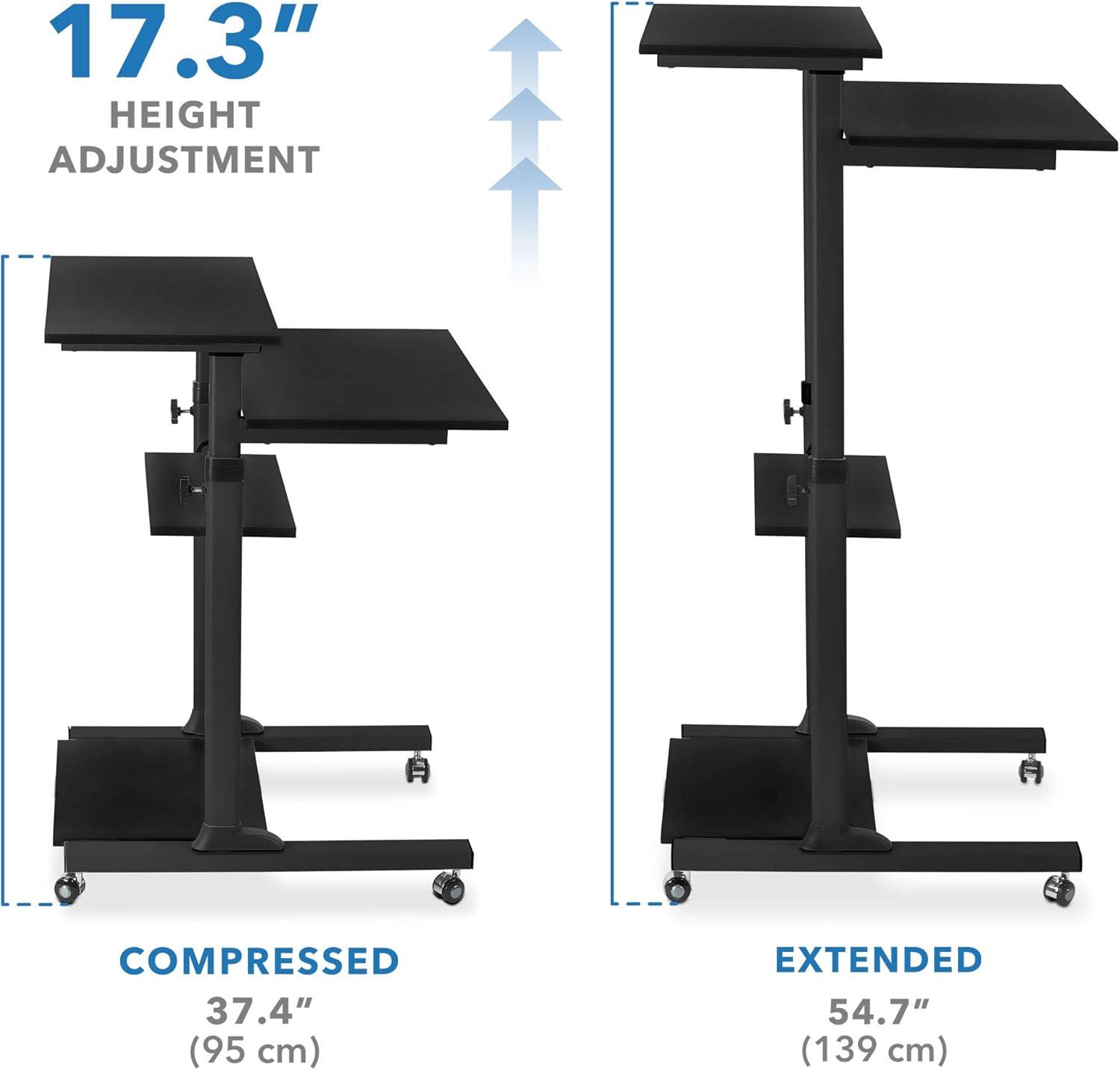 Mount-it Mount-It! Mobile Standing Desk and Rolling Presentation Cart ,27.5-Inch Platform, Locking Wheels