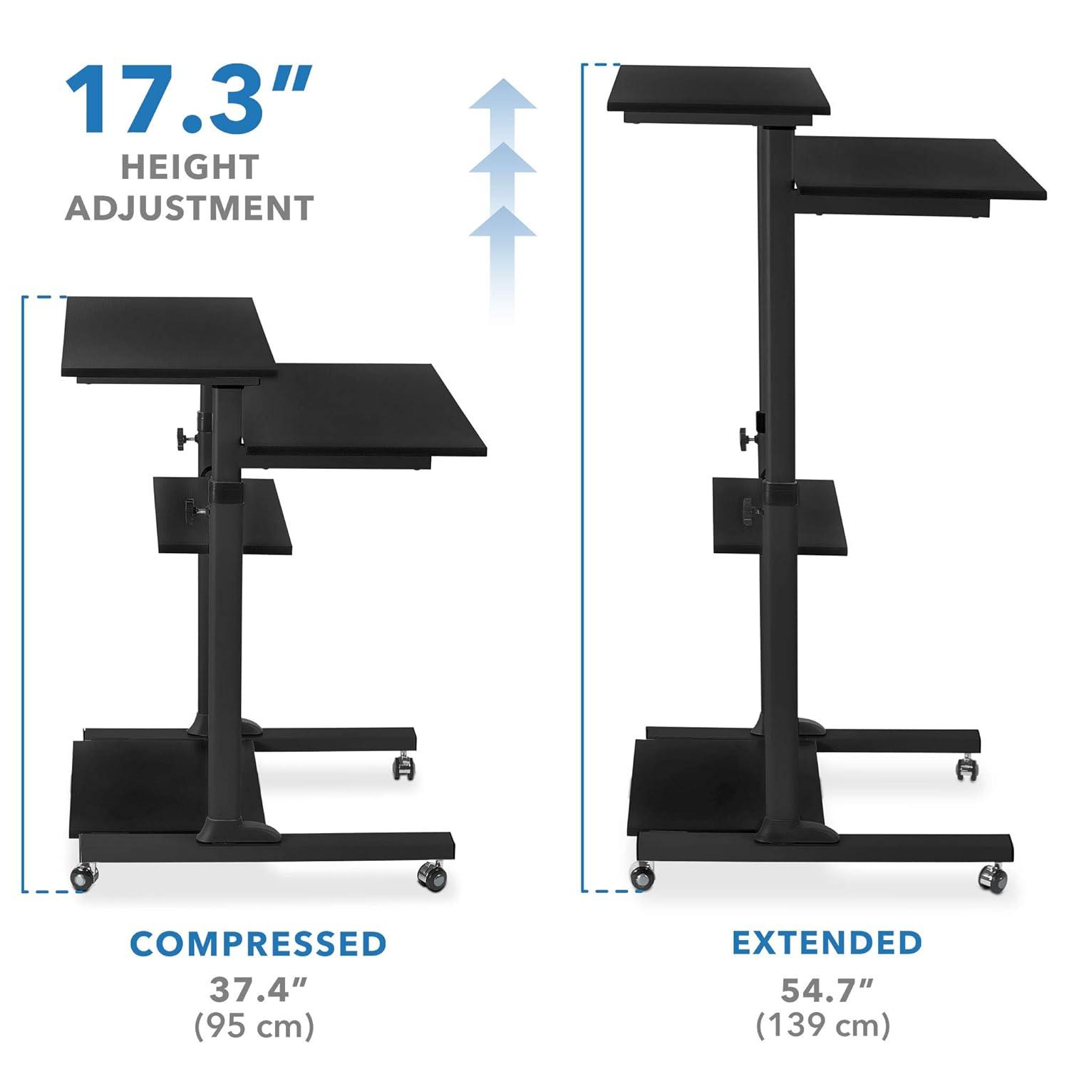 Mount-it Mount-It! Mobile Standing Desk and Rolling Presentation Cart ,27.5-Inch Platform, Locking Wheels