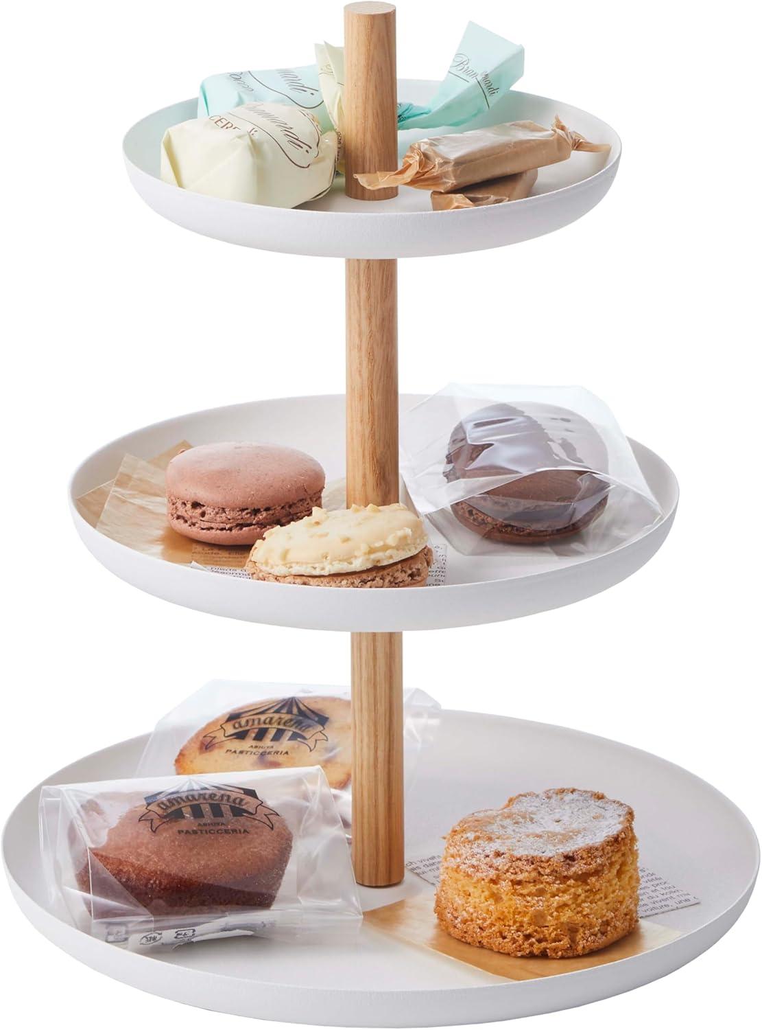 Yamazaki Home Tosca Yamazaki Home 3-Tier Food Serving Stand, Appetizer & Dessert Tray Party Organizer